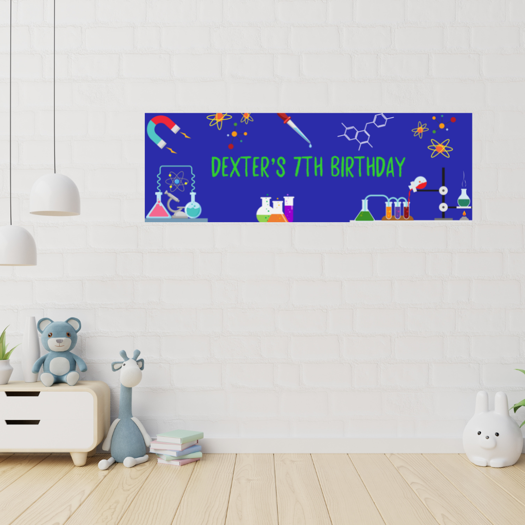 Science Banner | Personalised Party Banner | Science Theme