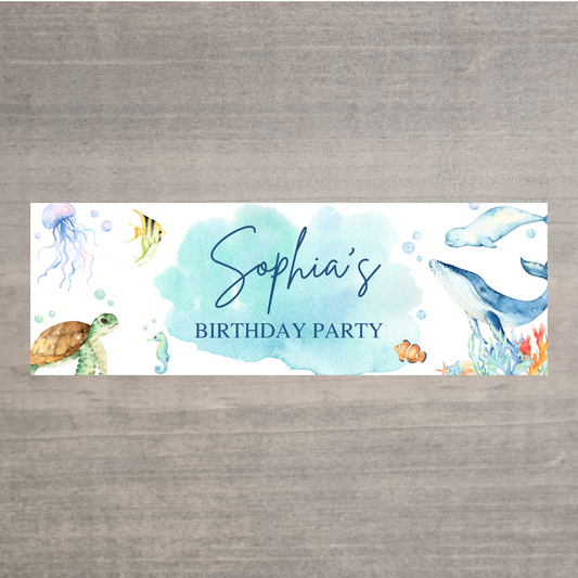 Under The Sea Banner | Personalised Party Banner | Under The Sea Party Theme