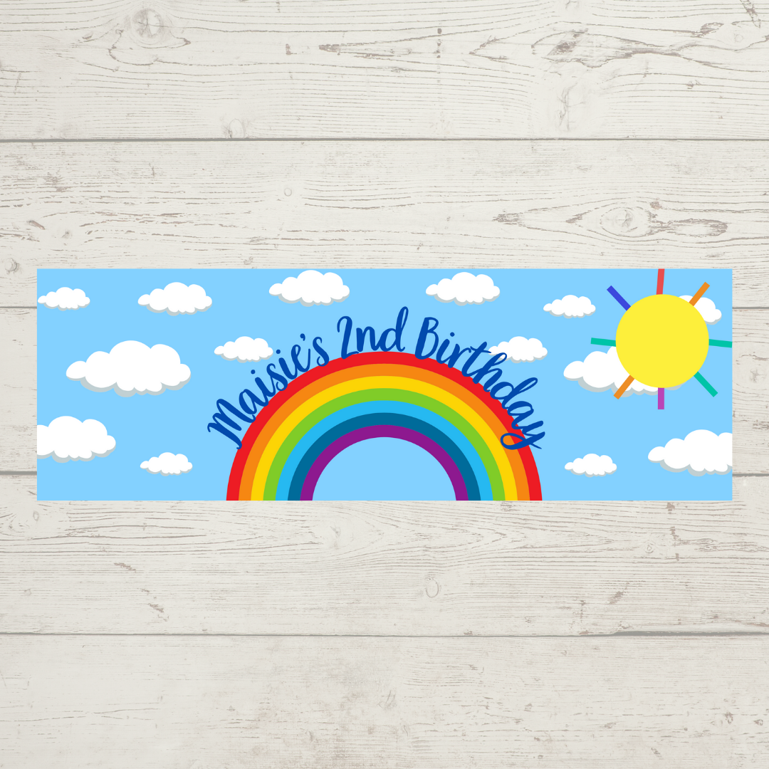 Rainbow Banner | Personalised Rainbow Birthday Party Banner | Rainbow Birthday Party Theme