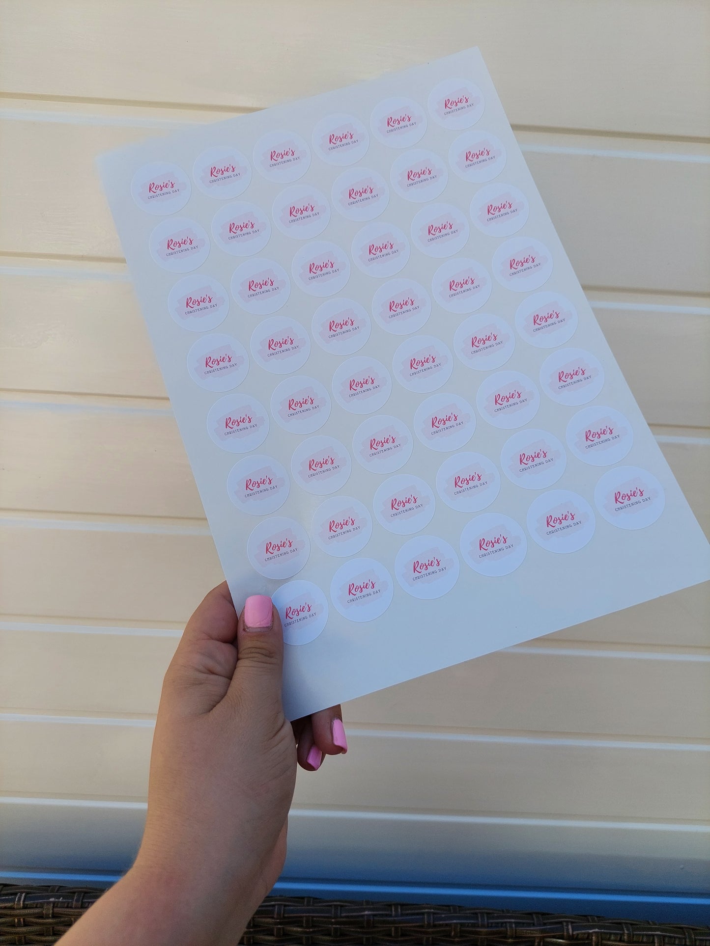 Christening Stickers | Various Sizes | Christening Party Supplies