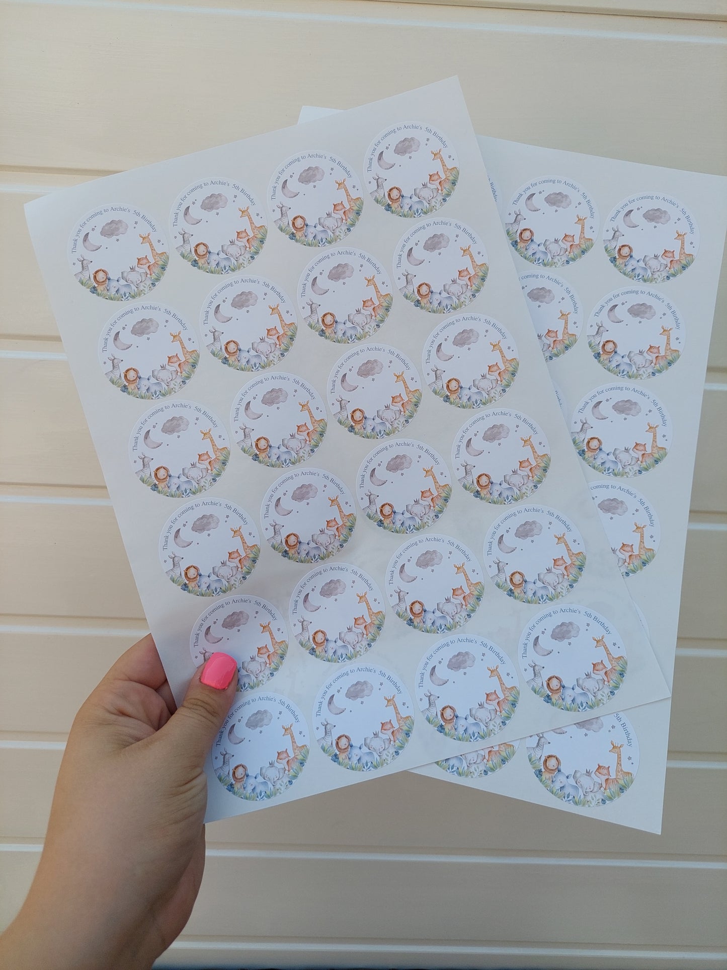 Safari Animal Stickers | Circle Stickers | Jungle Animal Stickers | Sticker Sheet | Party Stickers | Animal Party Theme