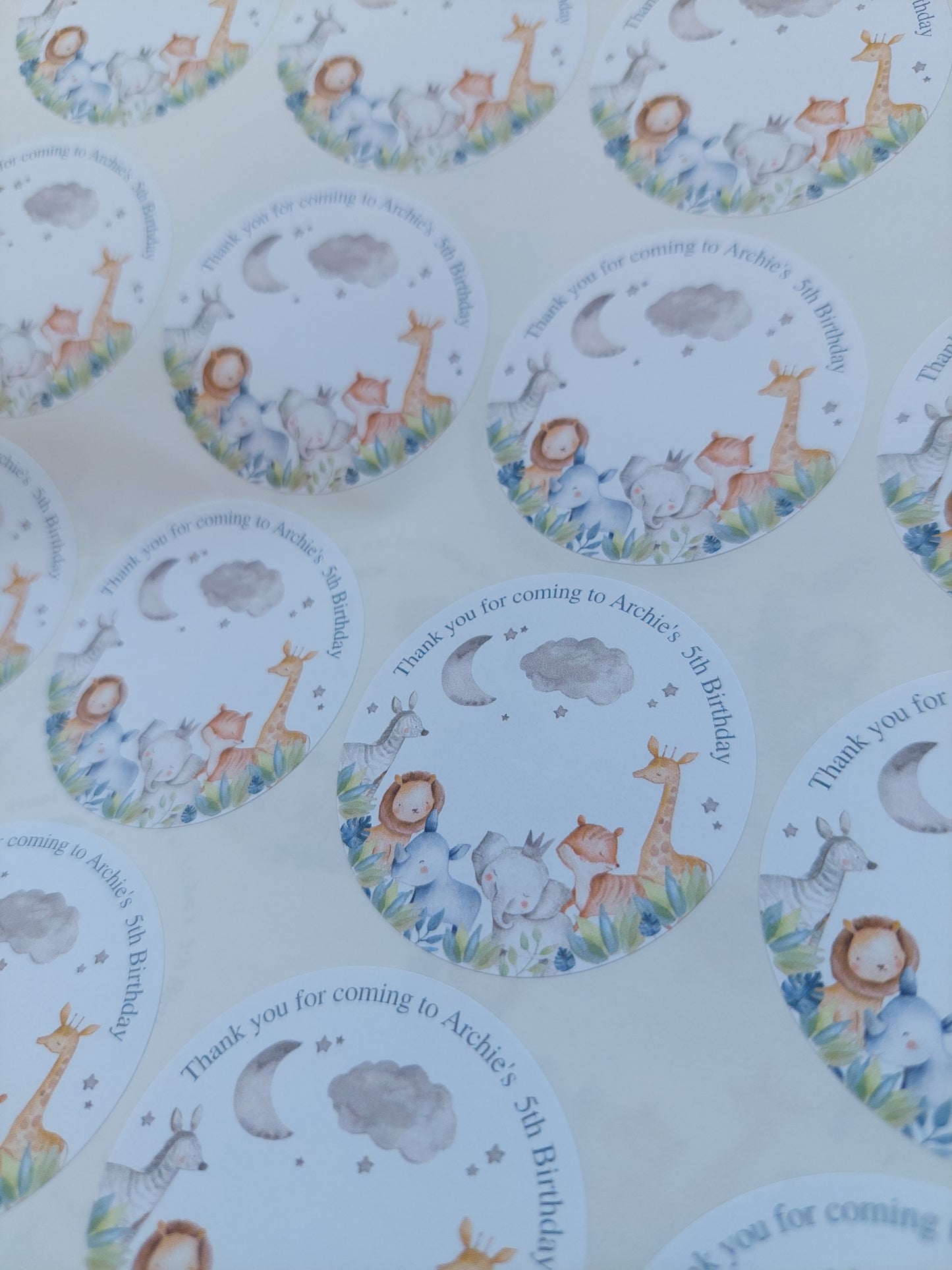 Safari Animal Stickers | Circle Stickers | Jungle Animal Stickers | Sticker Sheet | Party Stickers | Animal Party Theme
