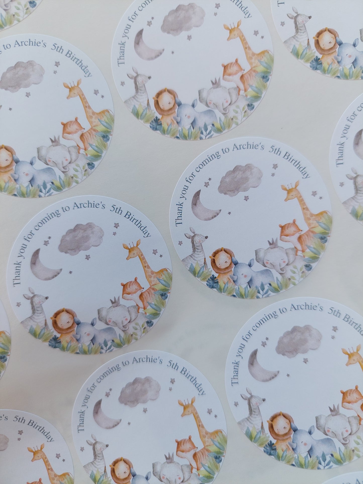 Safari Animal Stickers | Circle Stickers | Jungle Animal Stickers | Sticker Sheet | Party Stickers | Animal Party Theme