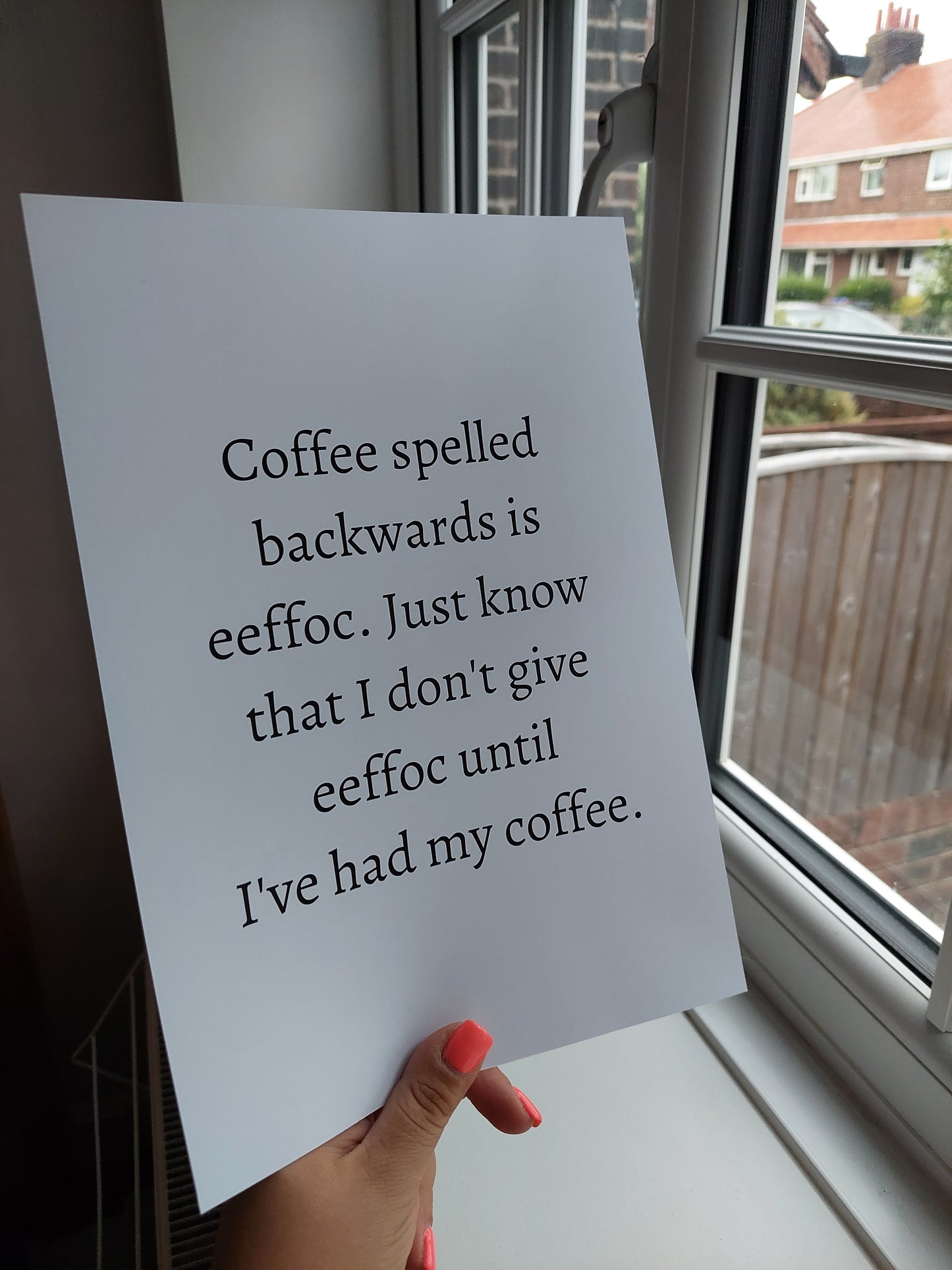 Kitchen Print | Coffee Spelled Backwards | Funny Print | Coffee Print | Quote Print - Dinky Designs