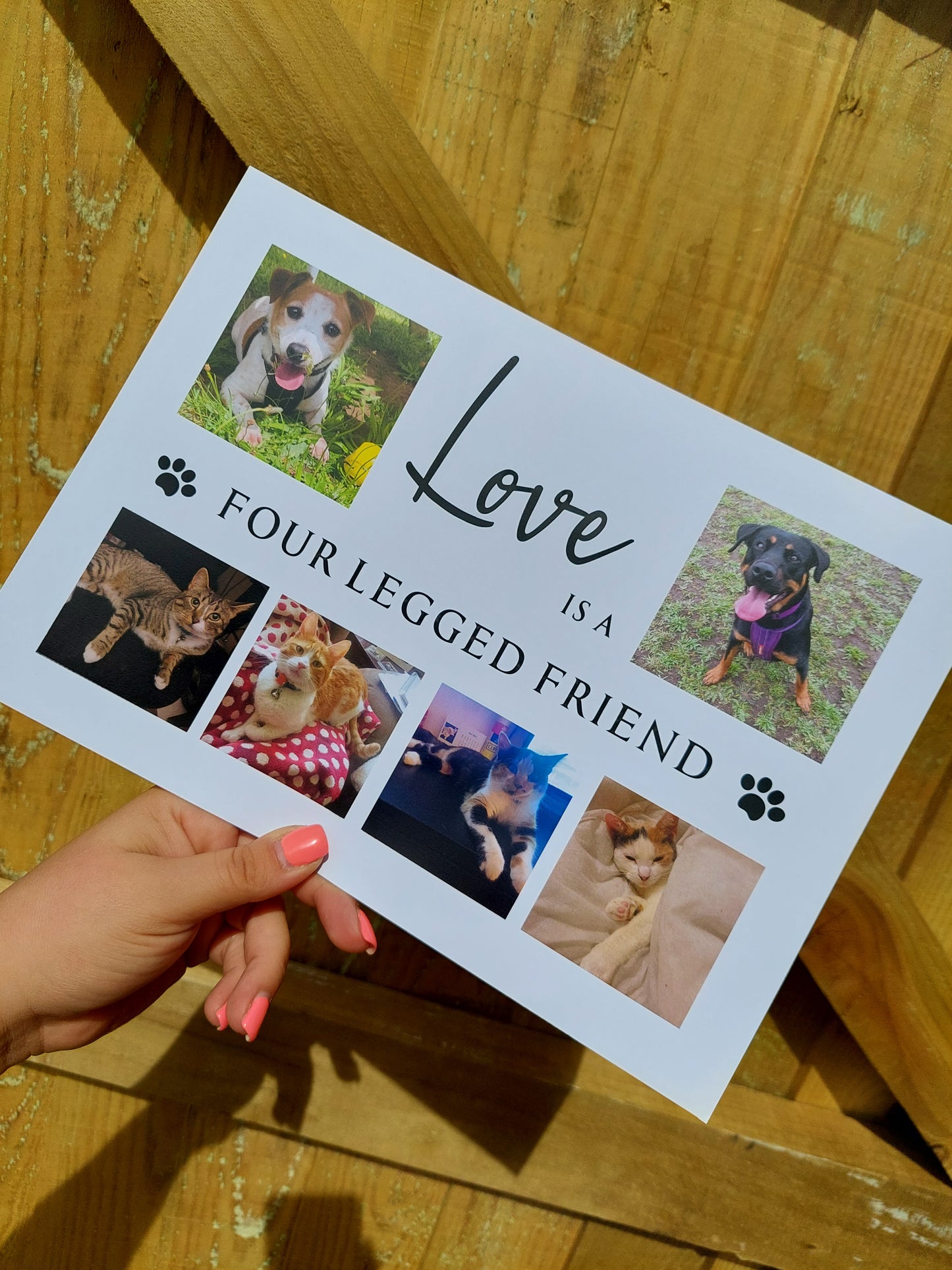 Pet Print | Love Is A Four Legged Friend | Family Print | Pet Gift - Dinky Designs