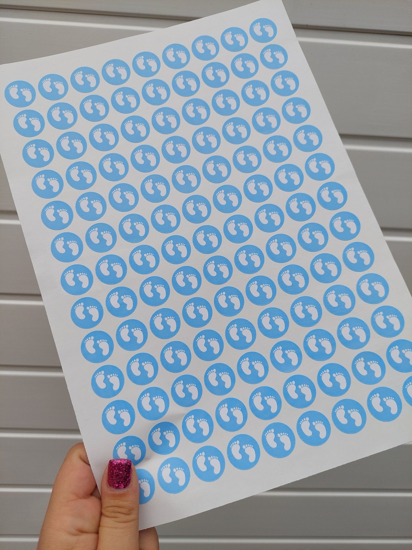 Blue Baby Footprint Stickers | Various Sizes | Baby Shower Party Stickers | Baby Shower Stickers