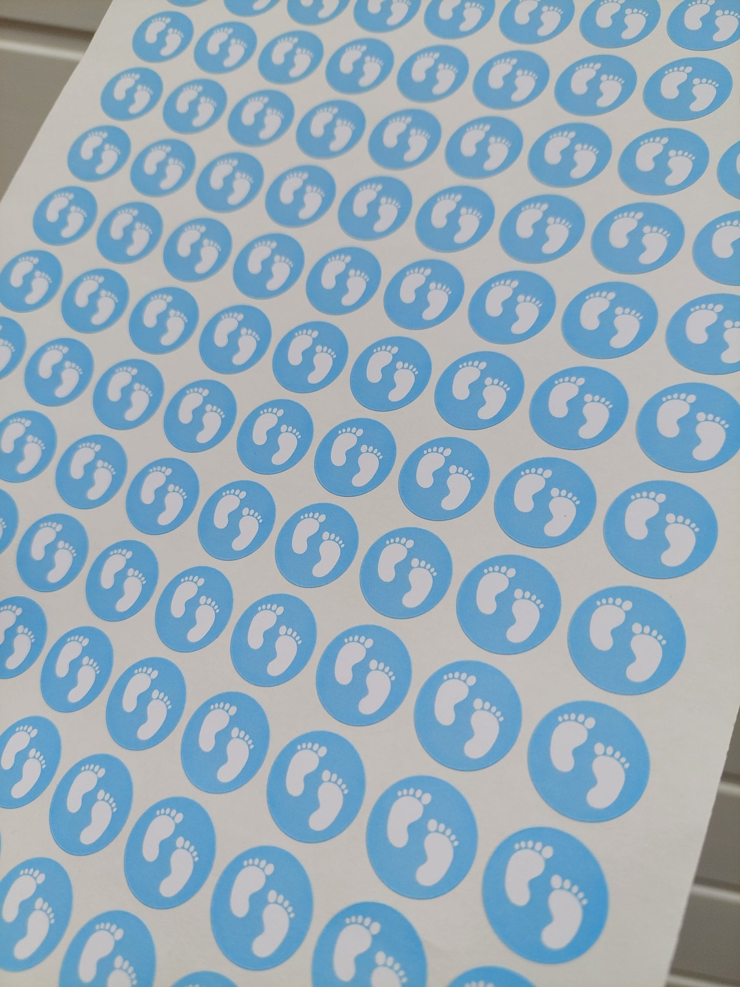 Blue Baby Footprint Stickers | Various Sizes | Baby Shower Party Stickers | Baby Shower Stickers
