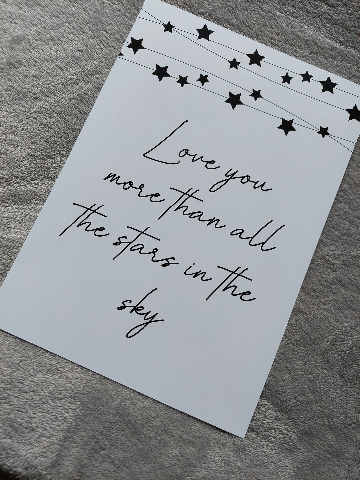 Quote Print | Love You More Than All The Stars In The Sky | Nursery Print - Dinky Designs