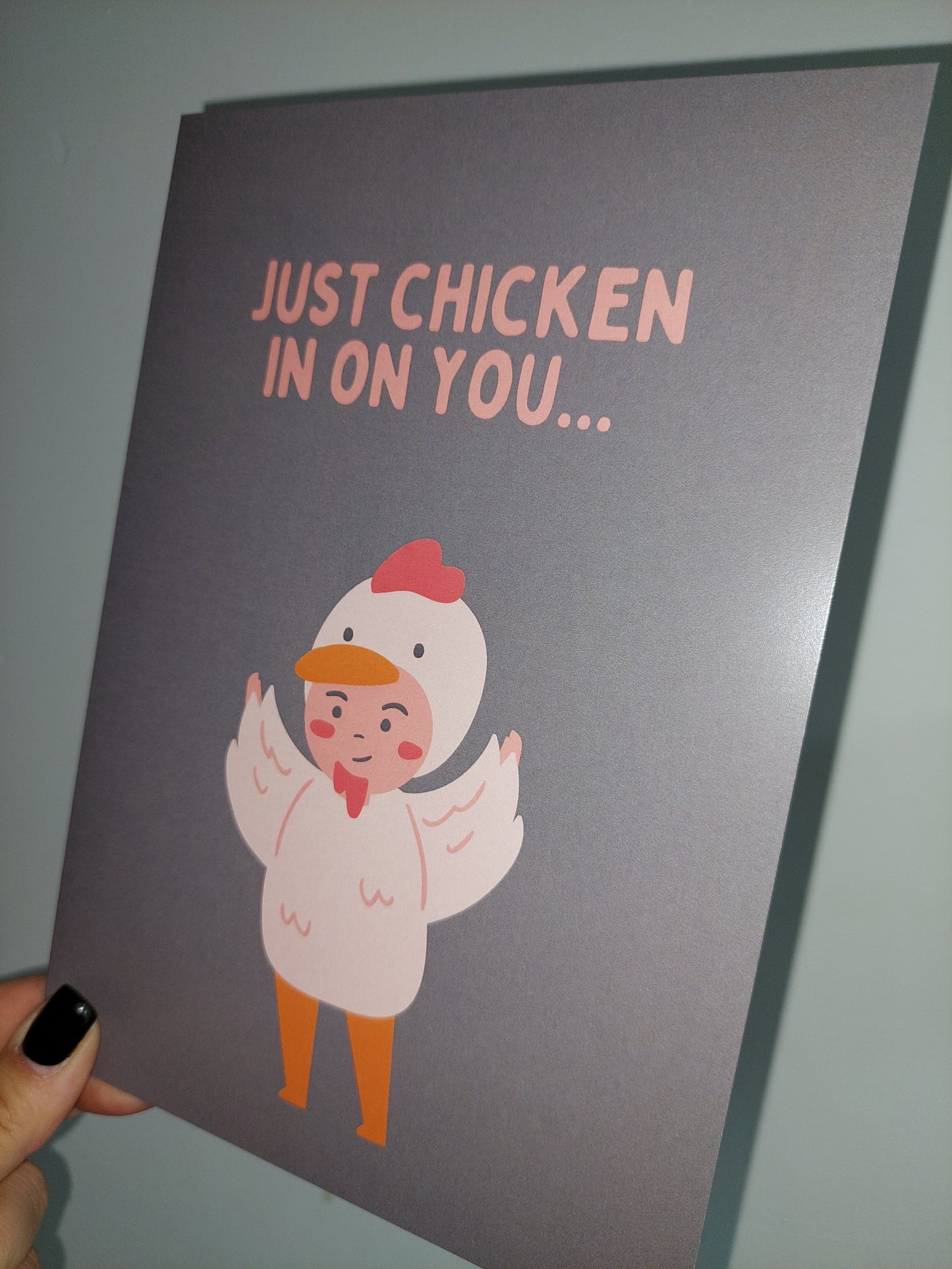 Thinking Of You Card | Just Chicken In On You | Funny Card