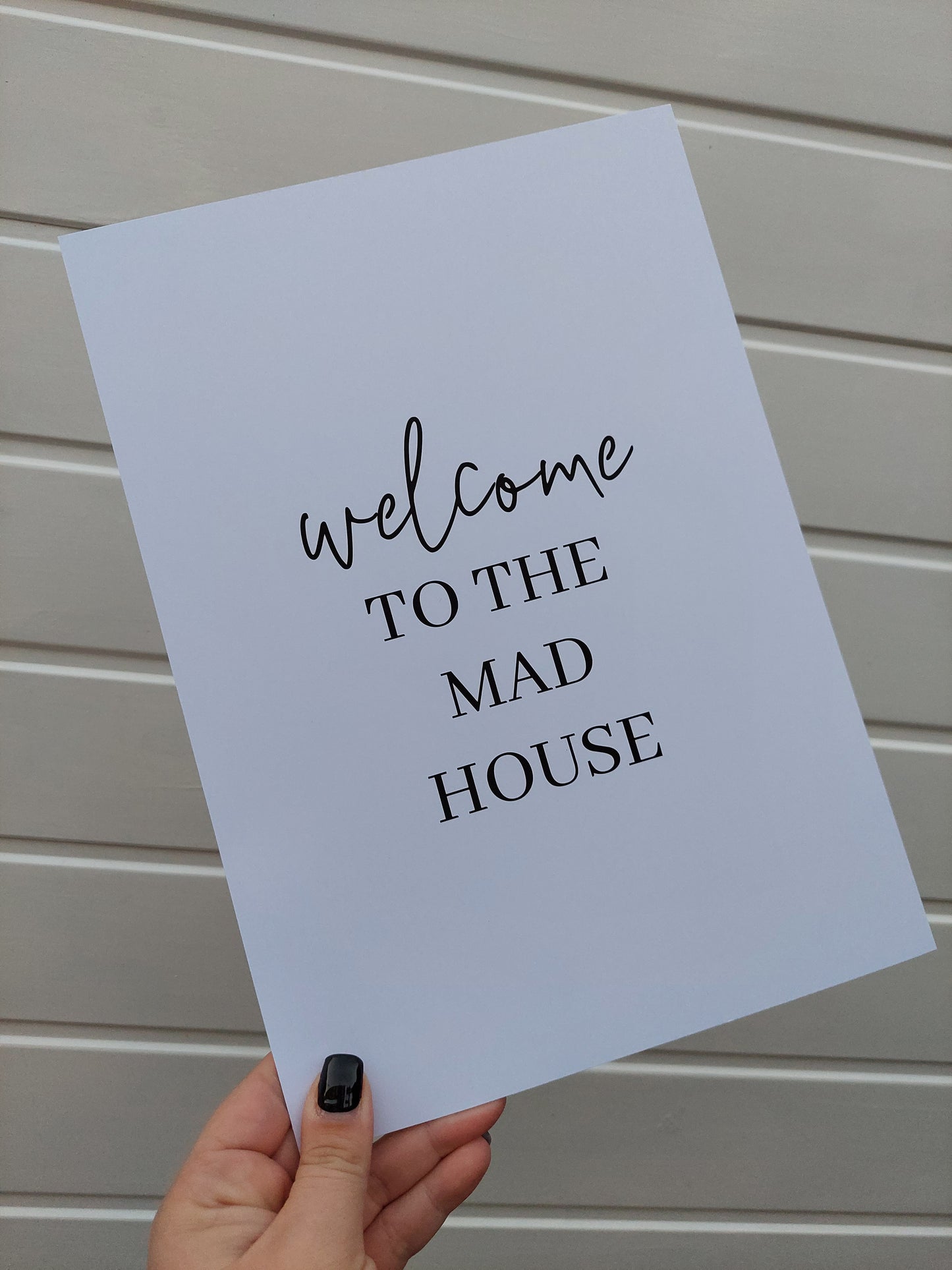 Home Print | Welcome To The Mad House | Quote Print - Dinky Designs