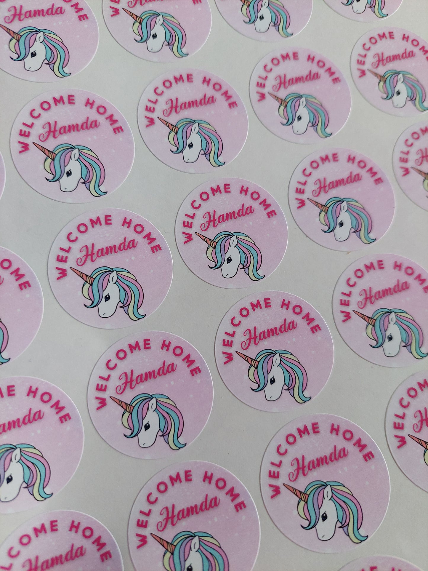 Unicorn Birthday Stickers | Various Sizes | Unicorn Party Supplies