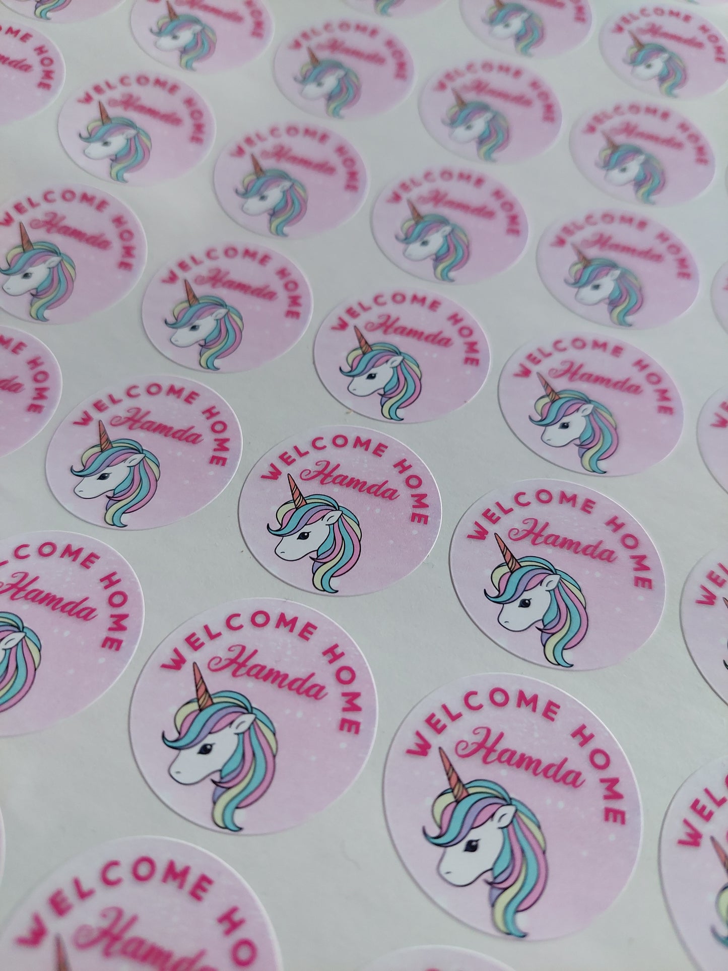 Unicorn Birthday Stickers | Various Sizes | Unicorn Party Supplies