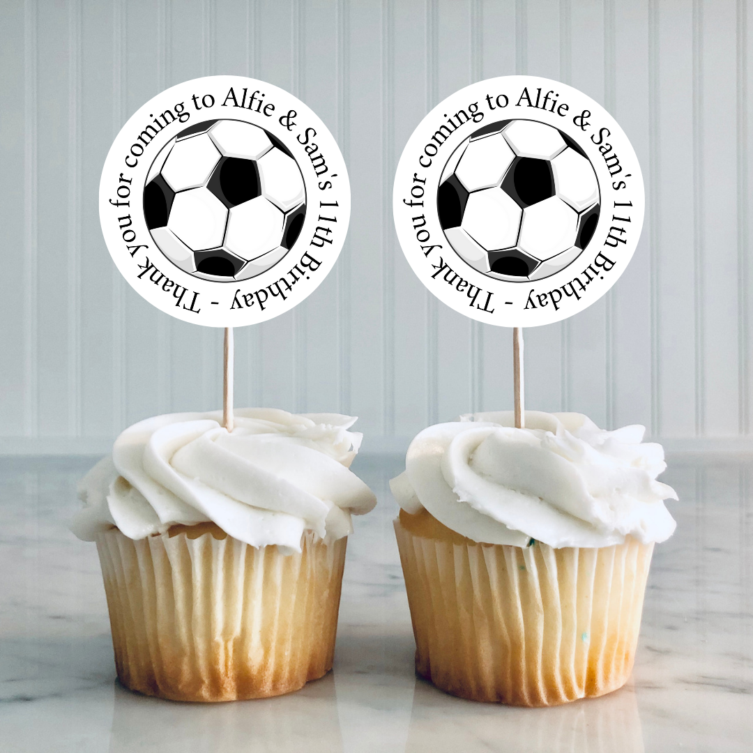 Football Party Cupcake Toppers - Sports Theme Decorations For Game Day, Birthday, Super Bowl Parties