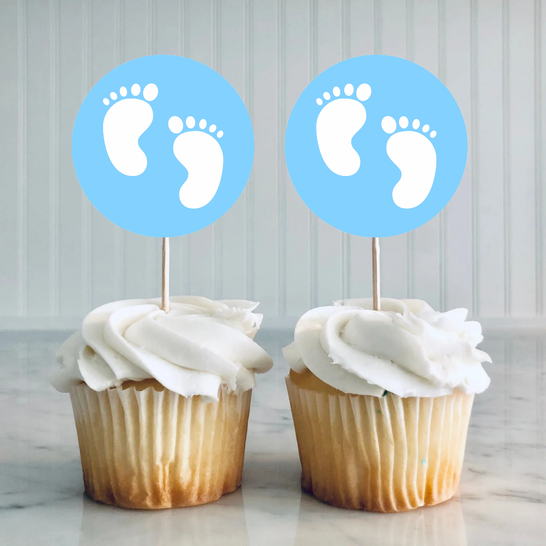Cake Toppers Cupcake Baby Shower Boy Its A Boy Blue Baby Shower