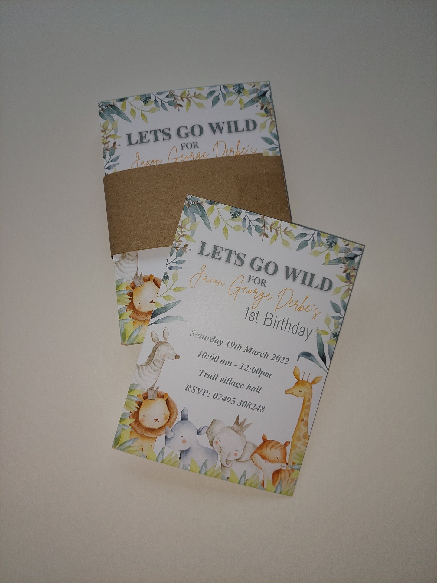 Safari Animal Invitations | A6 Invites | Safari Animal Theme | Party Invitations