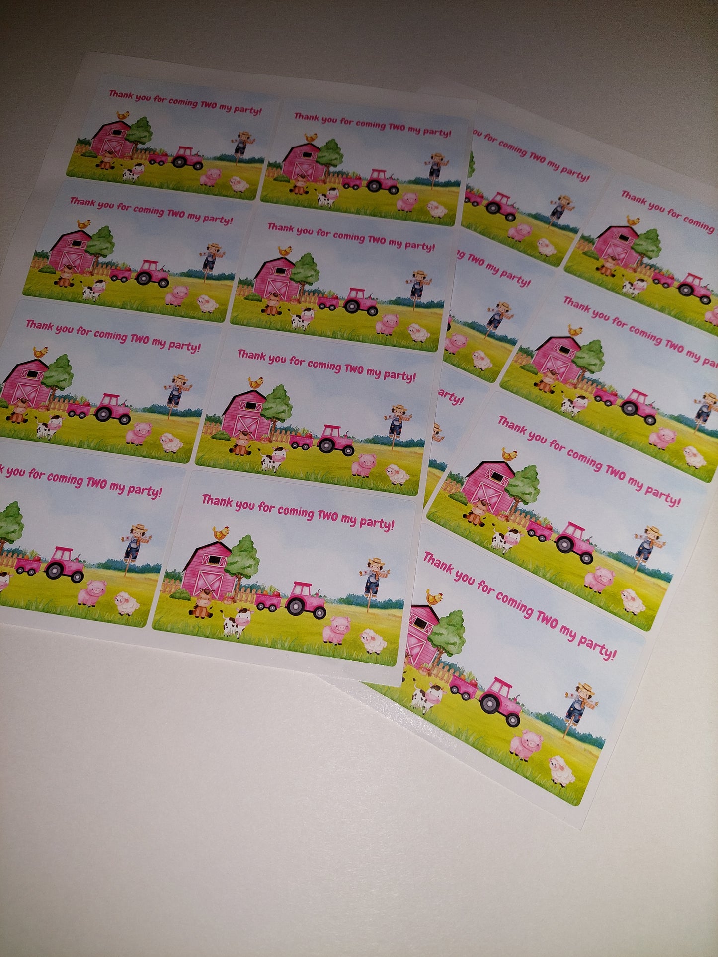 Rectangle Stickers | Party Stickers | Farm Animal Party Stickers | Party Bag Stickers
