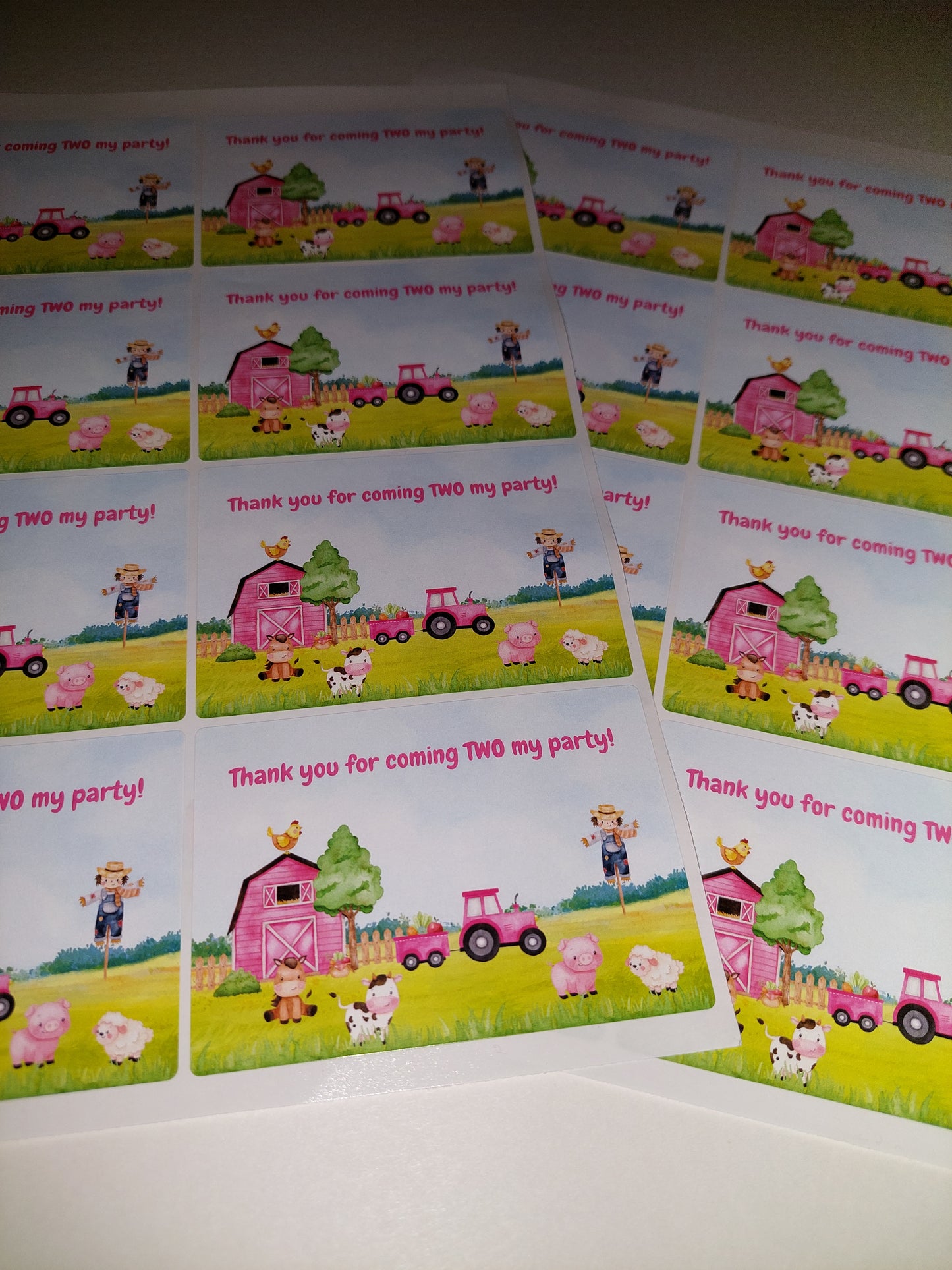 Rectangle Stickers | Party Stickers | Farm Animal Party Stickers | Party Bag Stickers