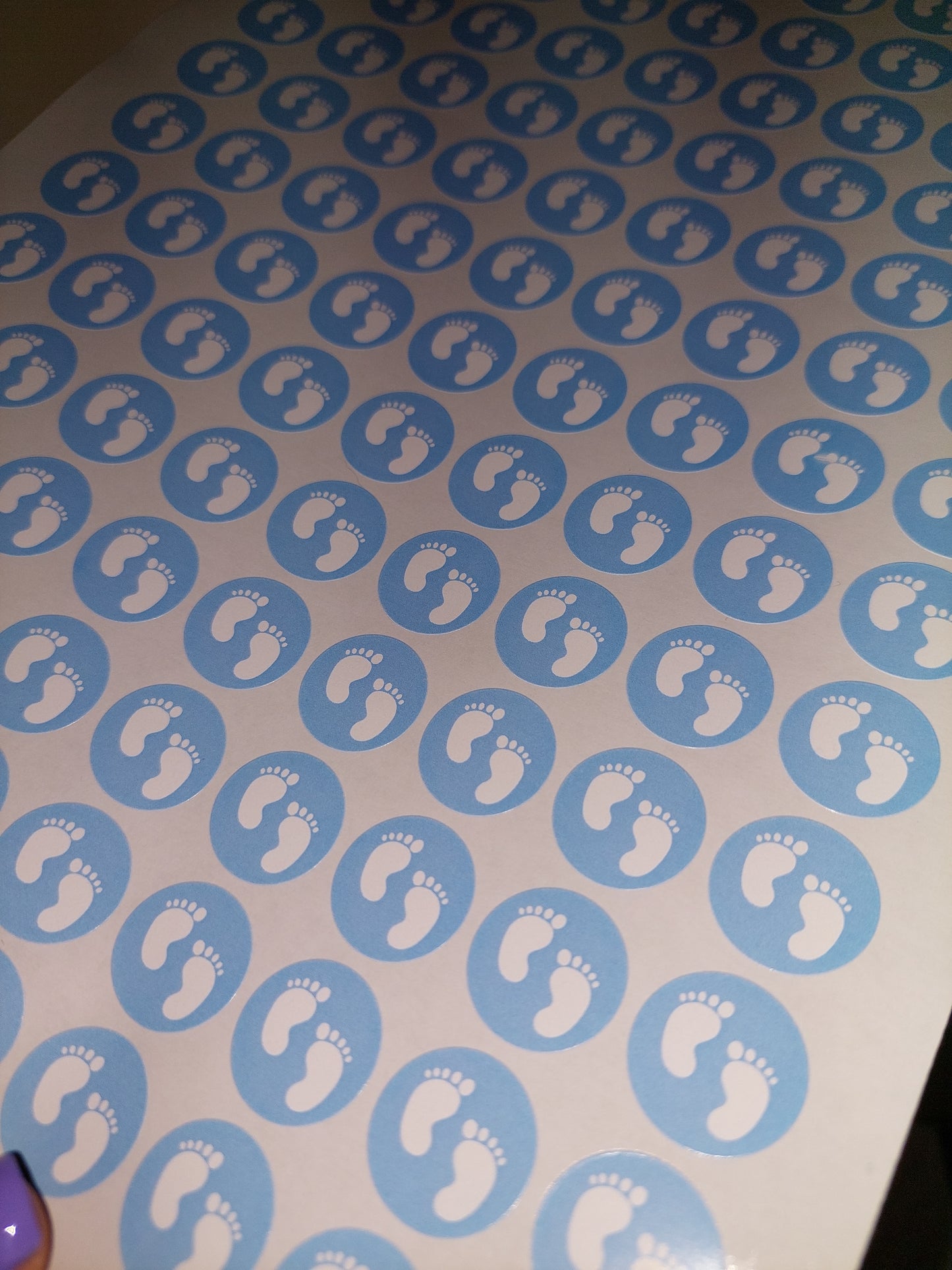 Blue Baby Footprint Stickers | Various Sizes | Baby Shower Party Stickers | Baby Shower Stickers