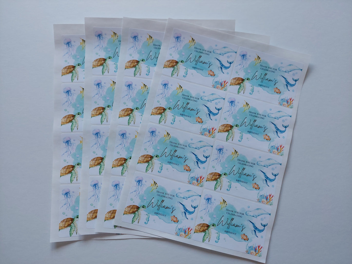 Rectangle Stickers | Party Stickers | Under The Sea Party Stickers | Party Bag Stickers