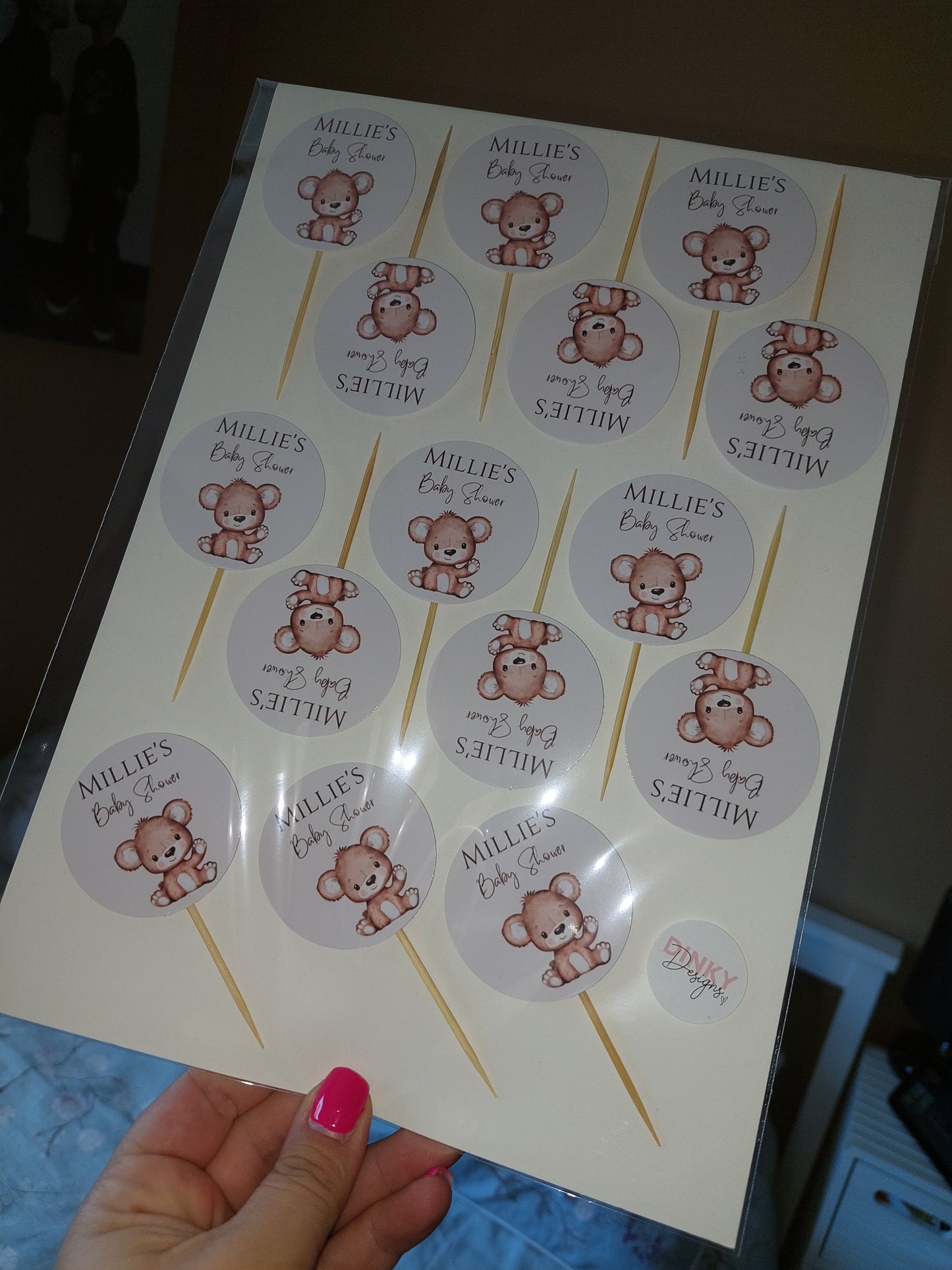 Brown Beige Neutral Teddy Bear Cupcake Toppers | Baby Shower, Birthday Cupcake Toppers | Party Decorations