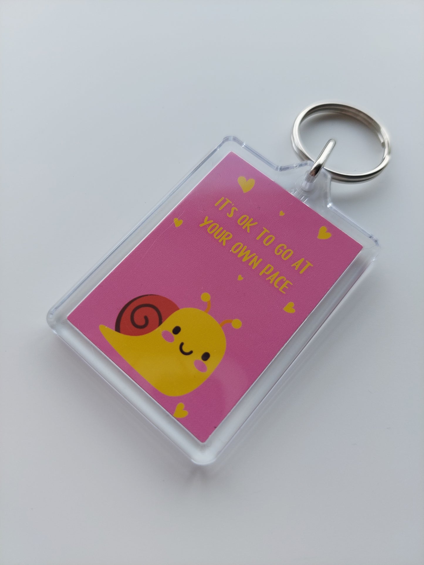 Keyring Gift | It's OK To Go At Your Own Pace | Positive Quote Keyring | Positive Reminder Gift