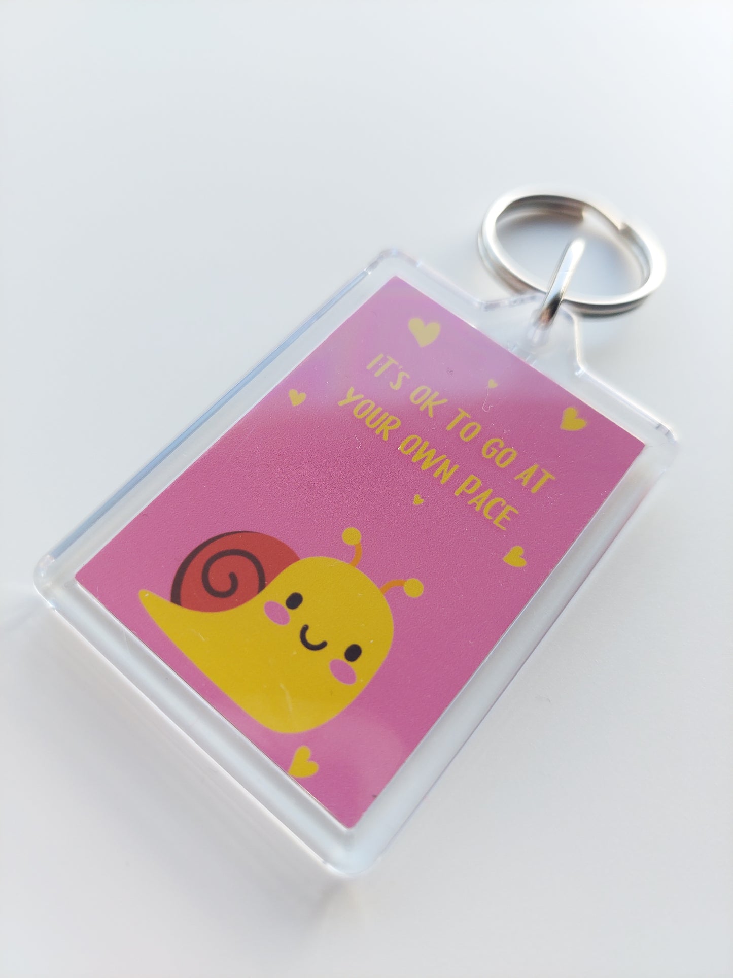 Keyring Gift | It's OK To Go At Your Own Pace | Positive Quote Keyring | Positive Reminder Gift