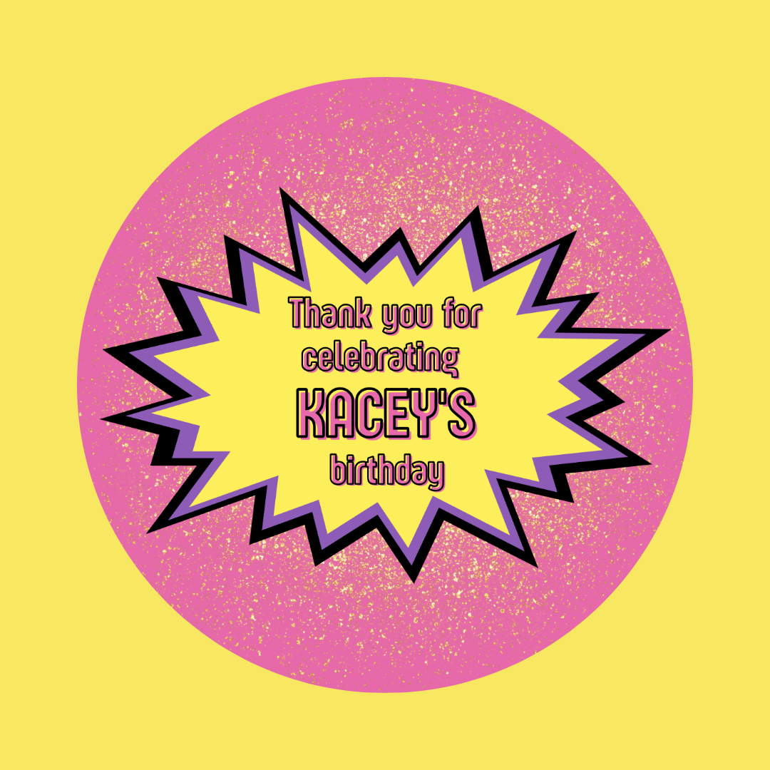 Superhero Supergirl Personalised Birthday Stickers | Various Sizes | Superhero Party Supplies