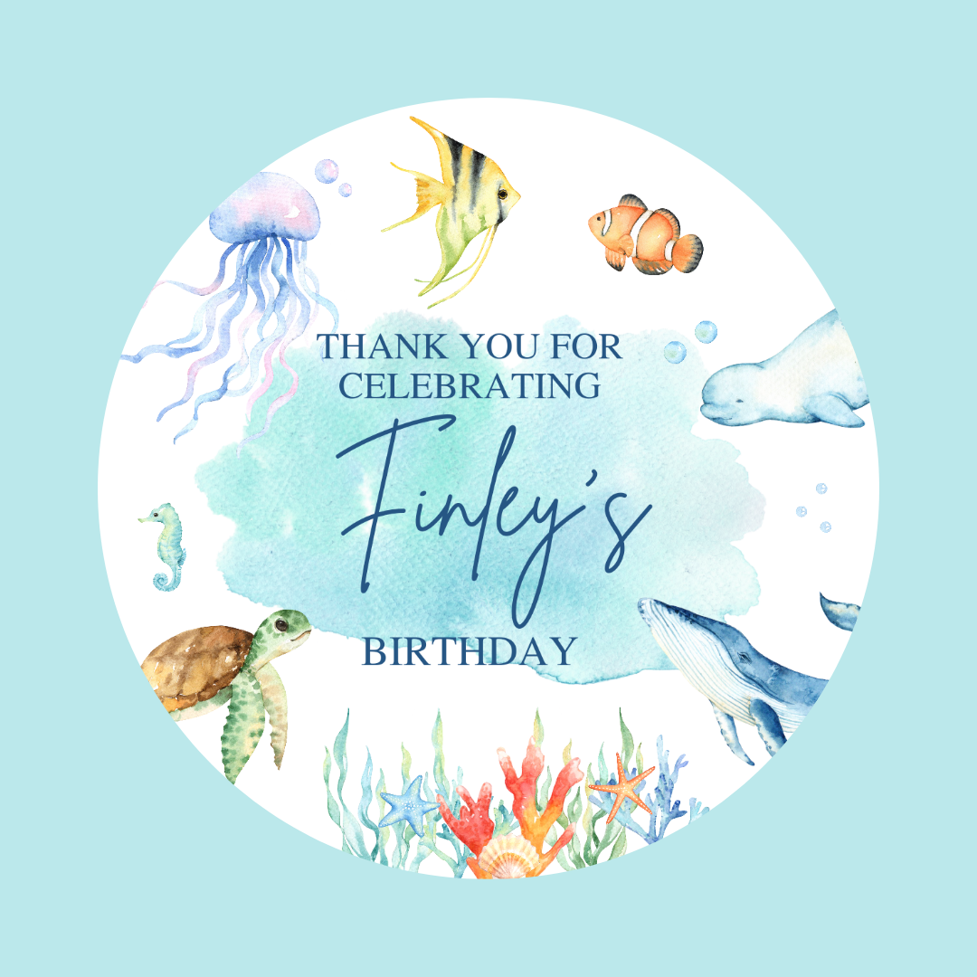 Under The Sea Gift Tags | Under The Sea Baby Shower, Birthday Gift Tags | Circle Gift Tags