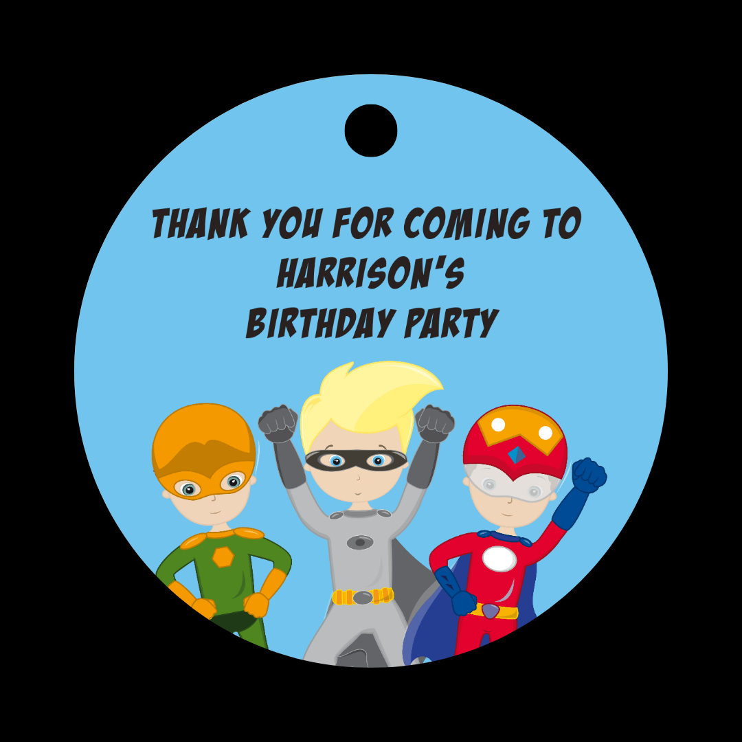 Superhero Gift Tags | Superhero Birthday Gift Tags | Circle Gift Tags