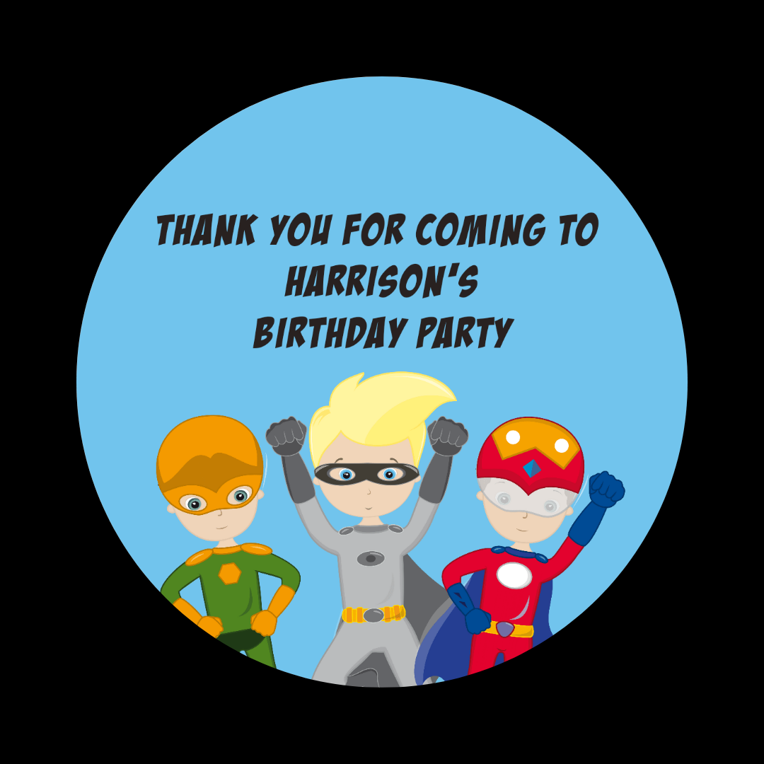 Superhero Gift Tags | Superhero Birthday Gift Tags | Circle Gift Tags