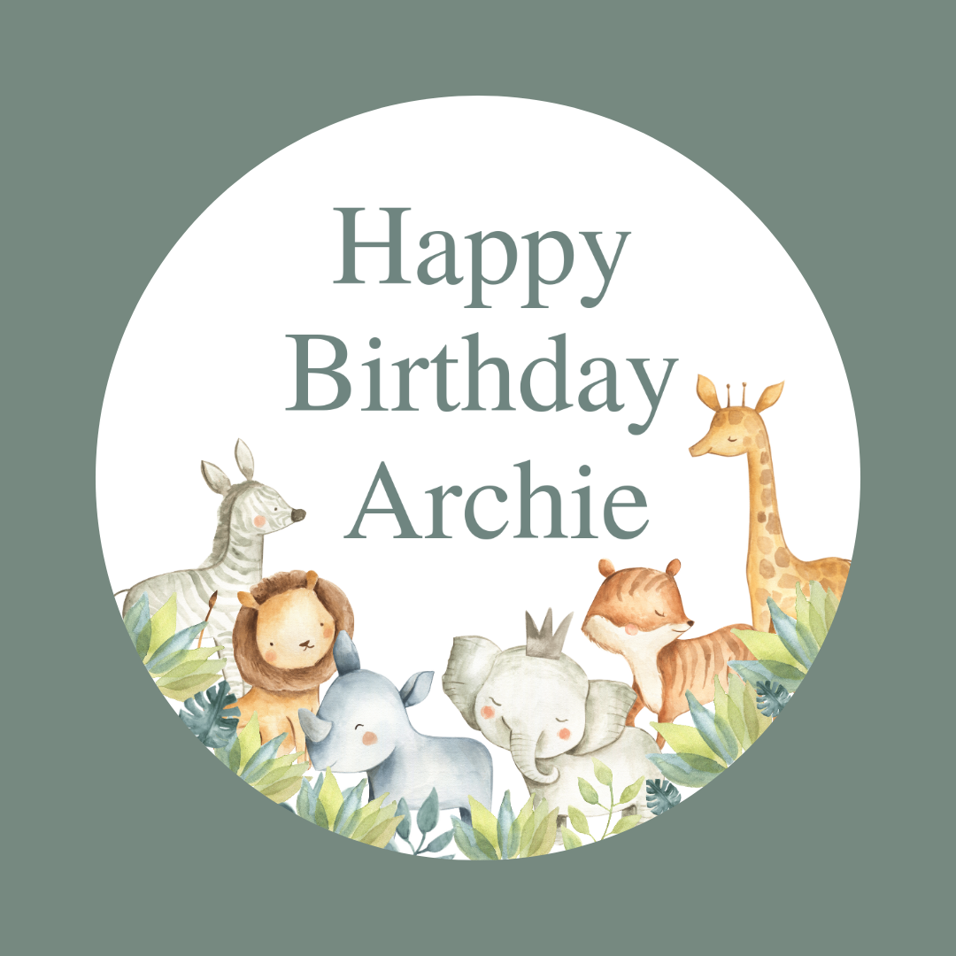 Safari Animal Gift Tags | Safari Animal Birthday Gift Tags | Circle Gift Tags