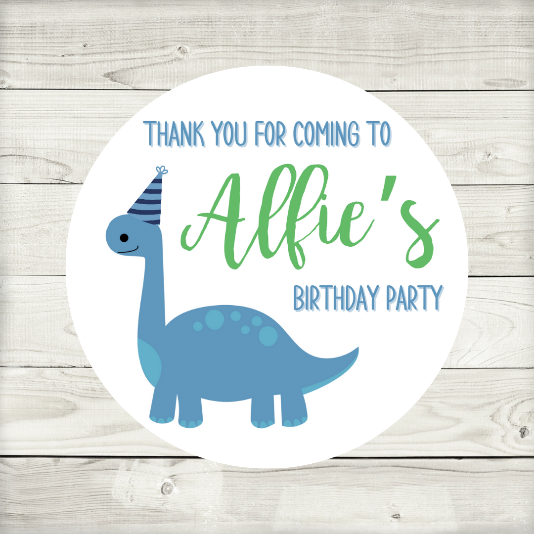 Dinosaur Theme Birthday, Party Stickers | 45mm Stickers | Dinosaur Sticker Sheet