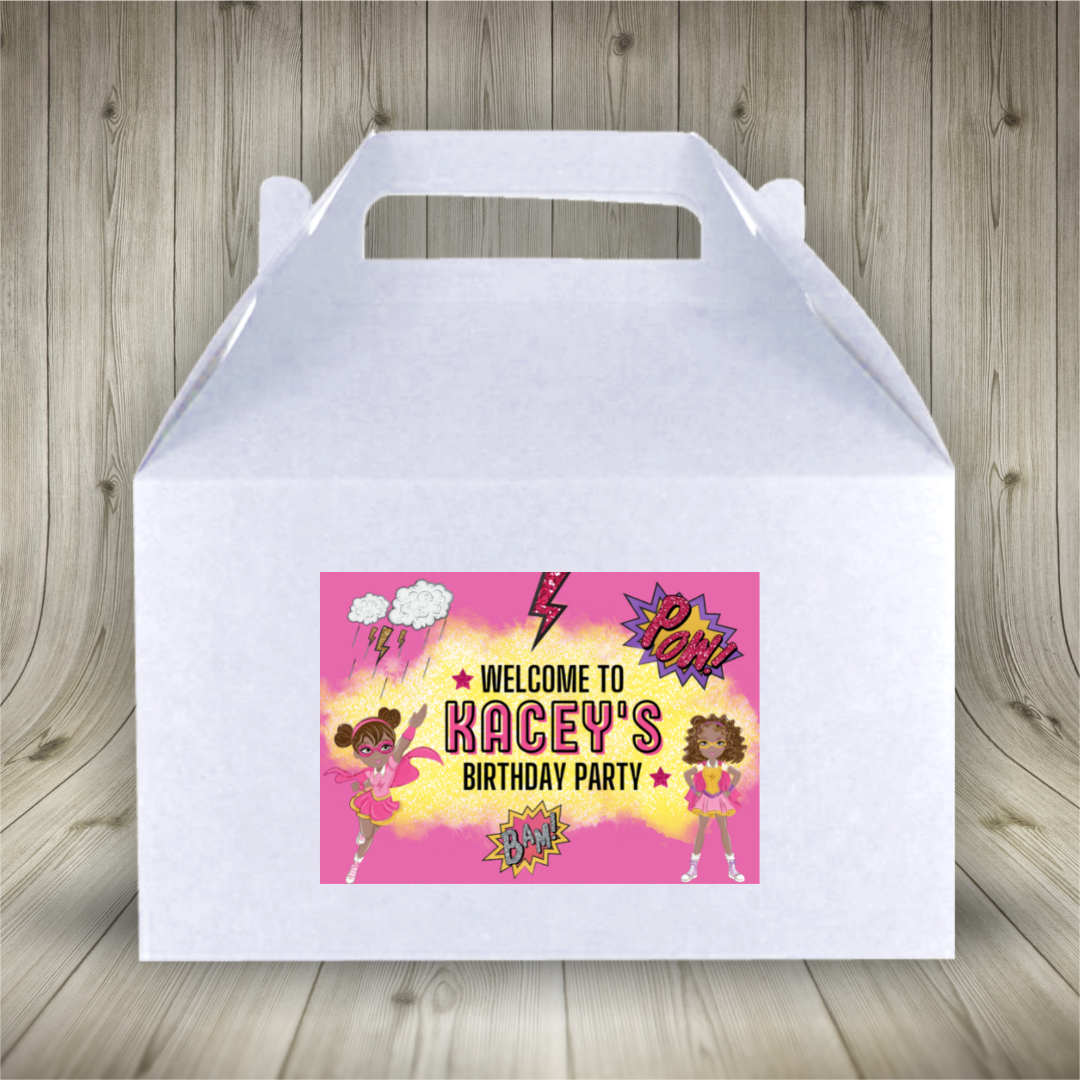 Superhero Supergirl Party Boxes | Party Boxes | Superhero Theme Party | Superhero Party Decor | Party Bags