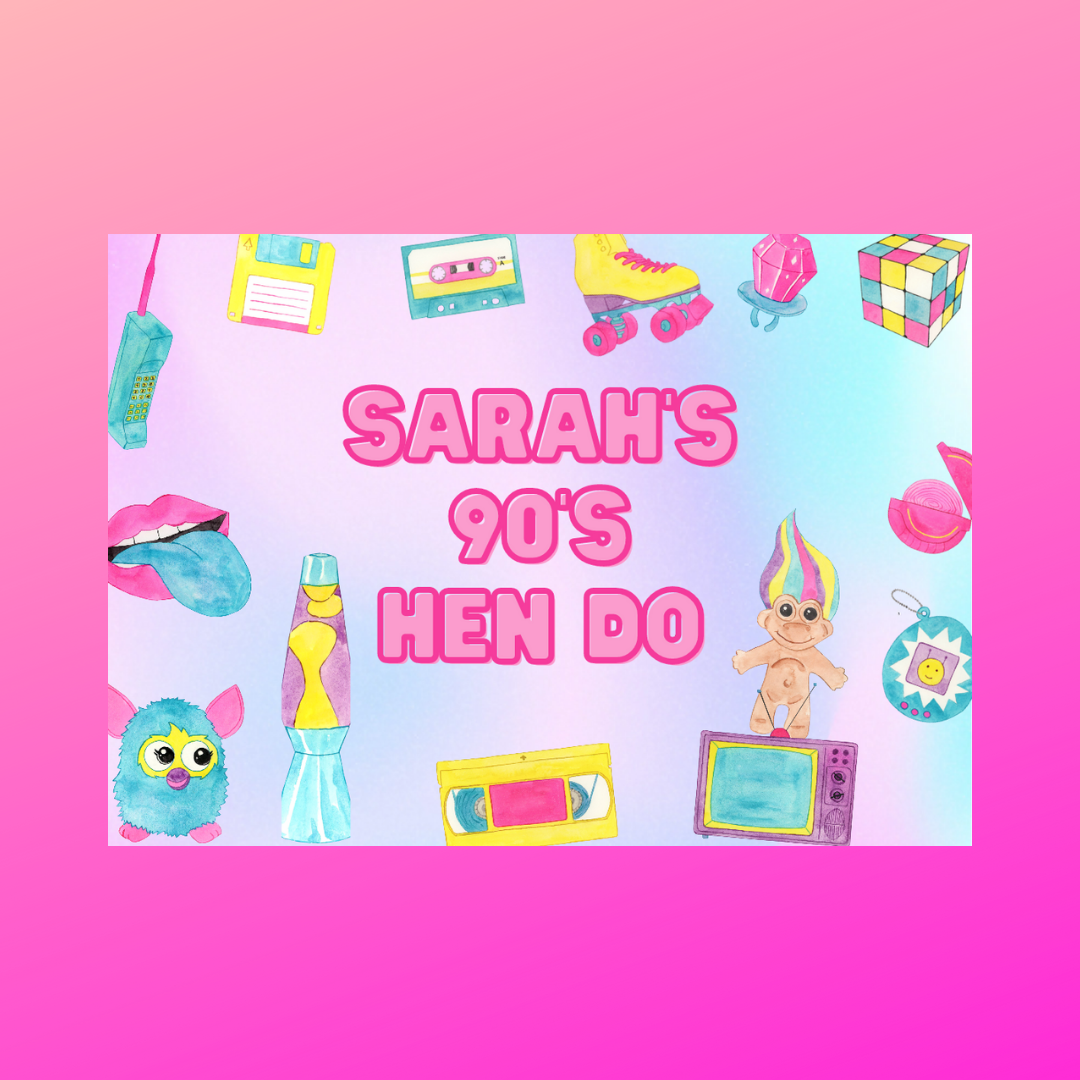 Rectangle Stickers | Party Stickers | 90's Birthday, Hen Party Stickers | Party Bag Stickers