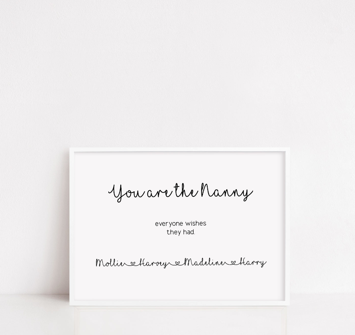 Family Print | Nanny Print | You Are The Nanny Everyone Wishes They Had | Grandchildren Print | Personalised Print