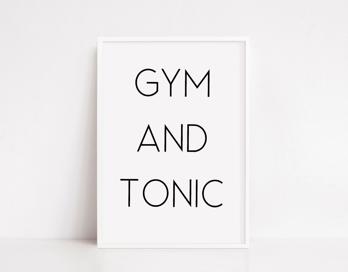 Quote Print | Gym And Tonic | Funny Print | Gym Print | Fitness Print - Dinky Designs