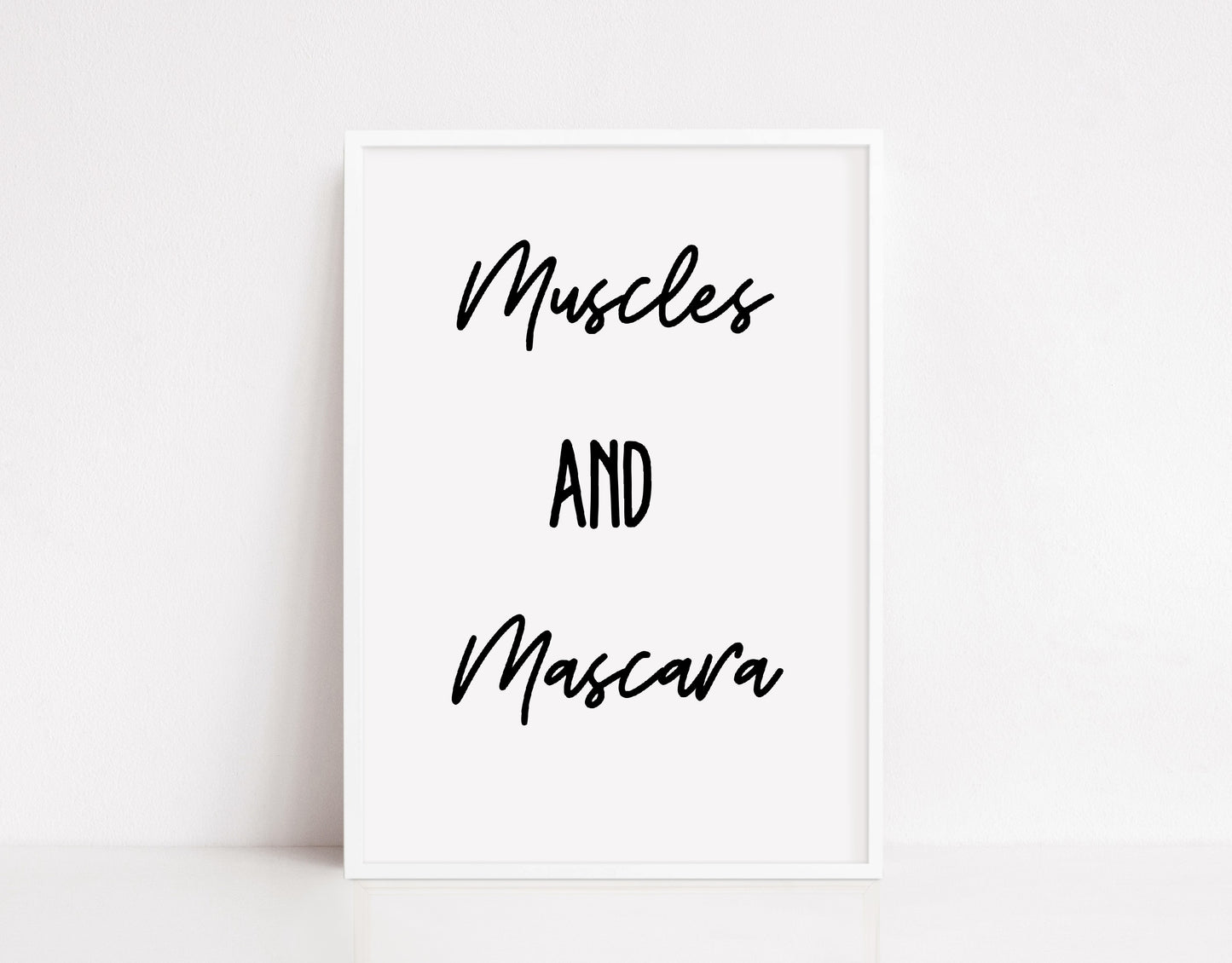 Quote Prints | Muscles And Mascara | Gym Print | Fitness Print - Dinky Designs