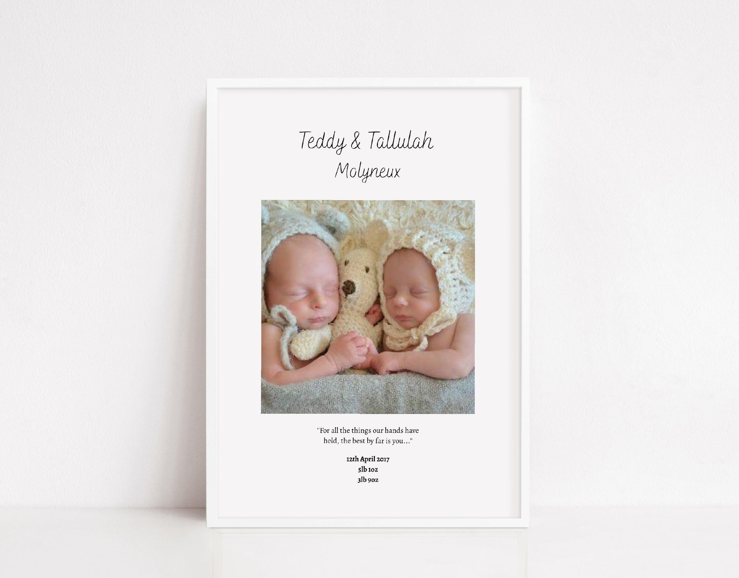 Nursery Print | Newborn Baby | Personalised Print - Dinky Designs
