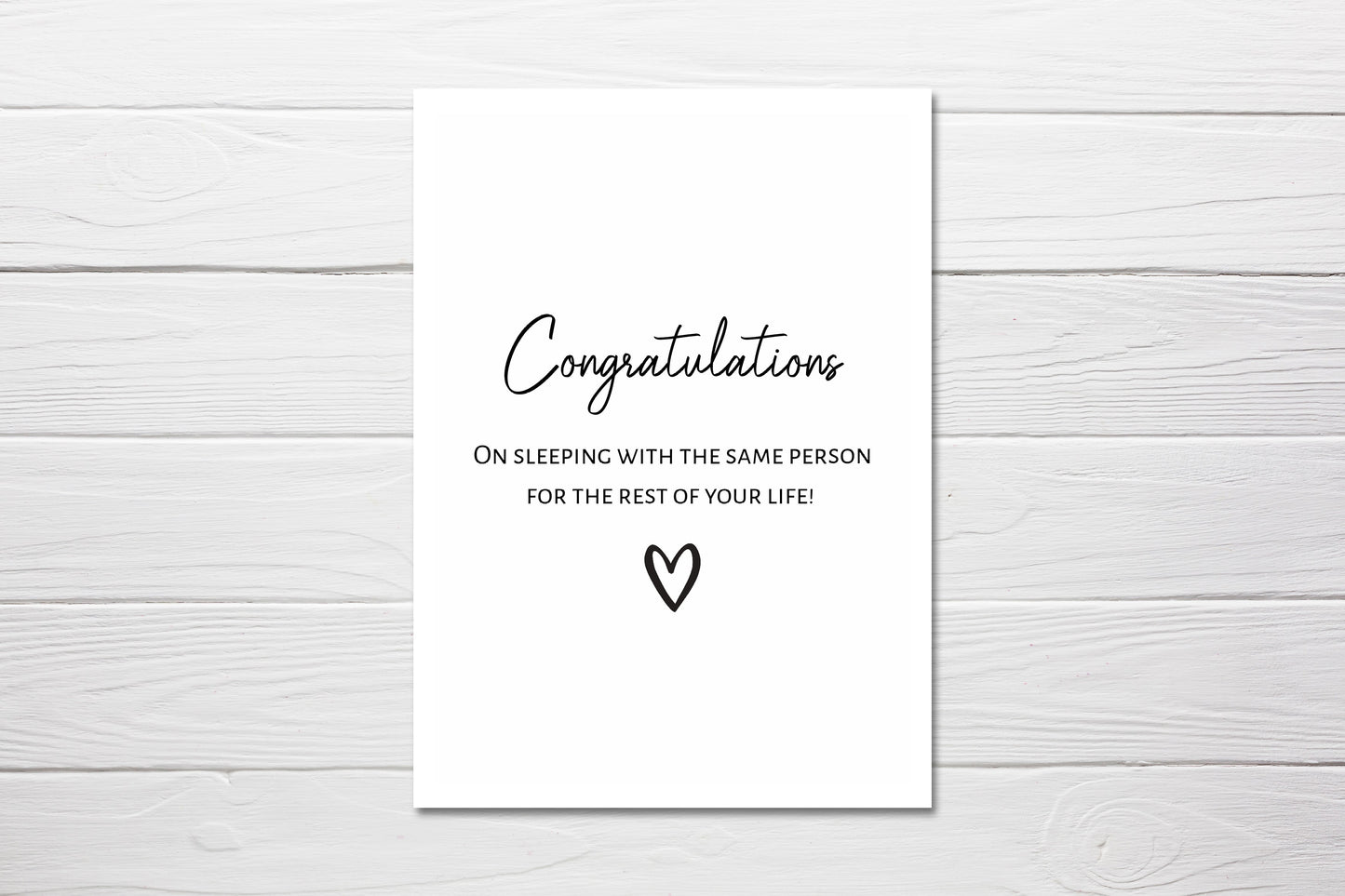 Wedding Card | Congratulations On Sleeping With The Same Person For The Rest Of Your Life | Funny Wedding Card