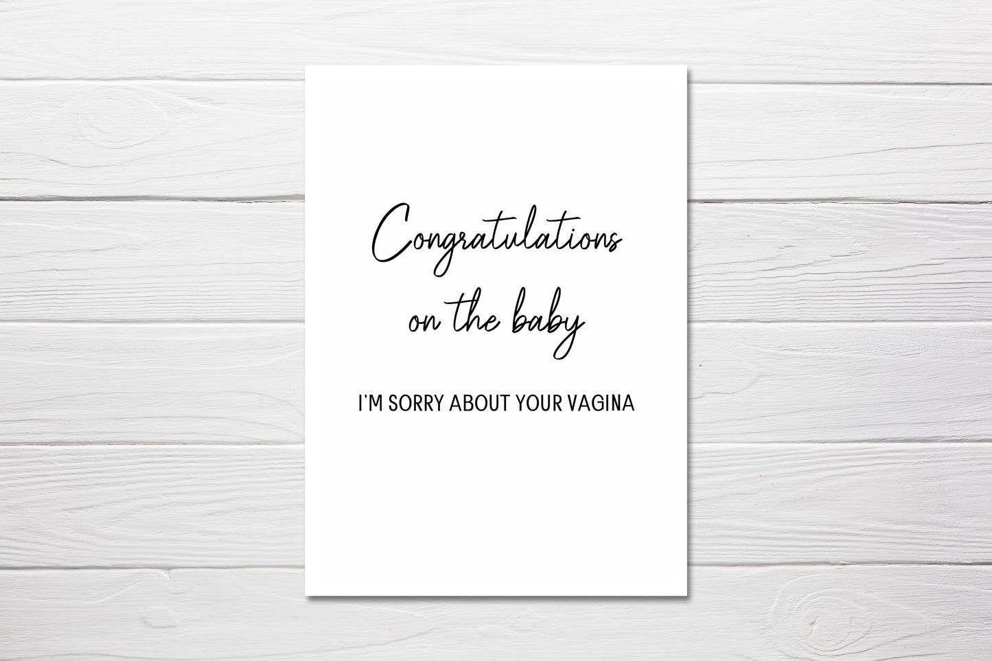 Rude Card | Congratulations On The Baby | New-born Baby Card | Funny Card - Dinky Designs