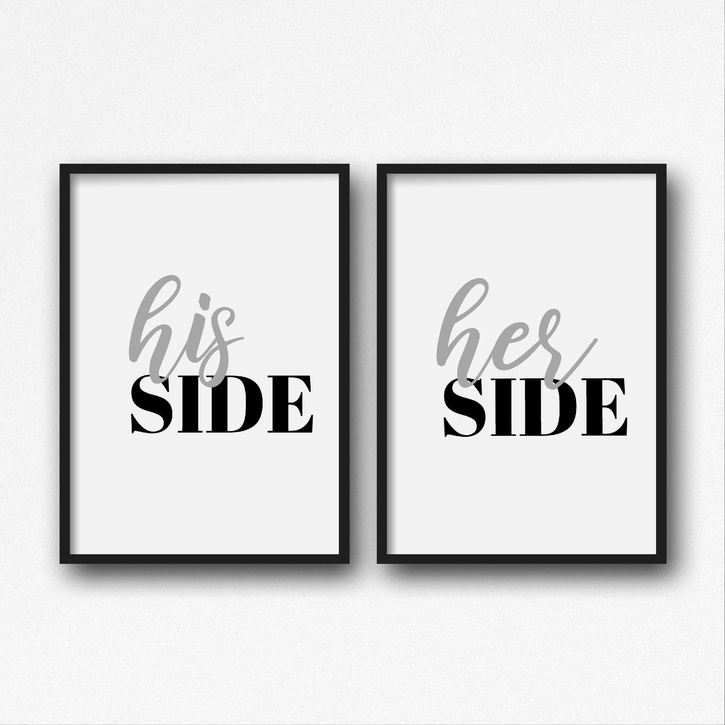 Bedroom Prints | His Side, Her Side | Set Of 2 Prints | Couples Prints - Dinky Designs