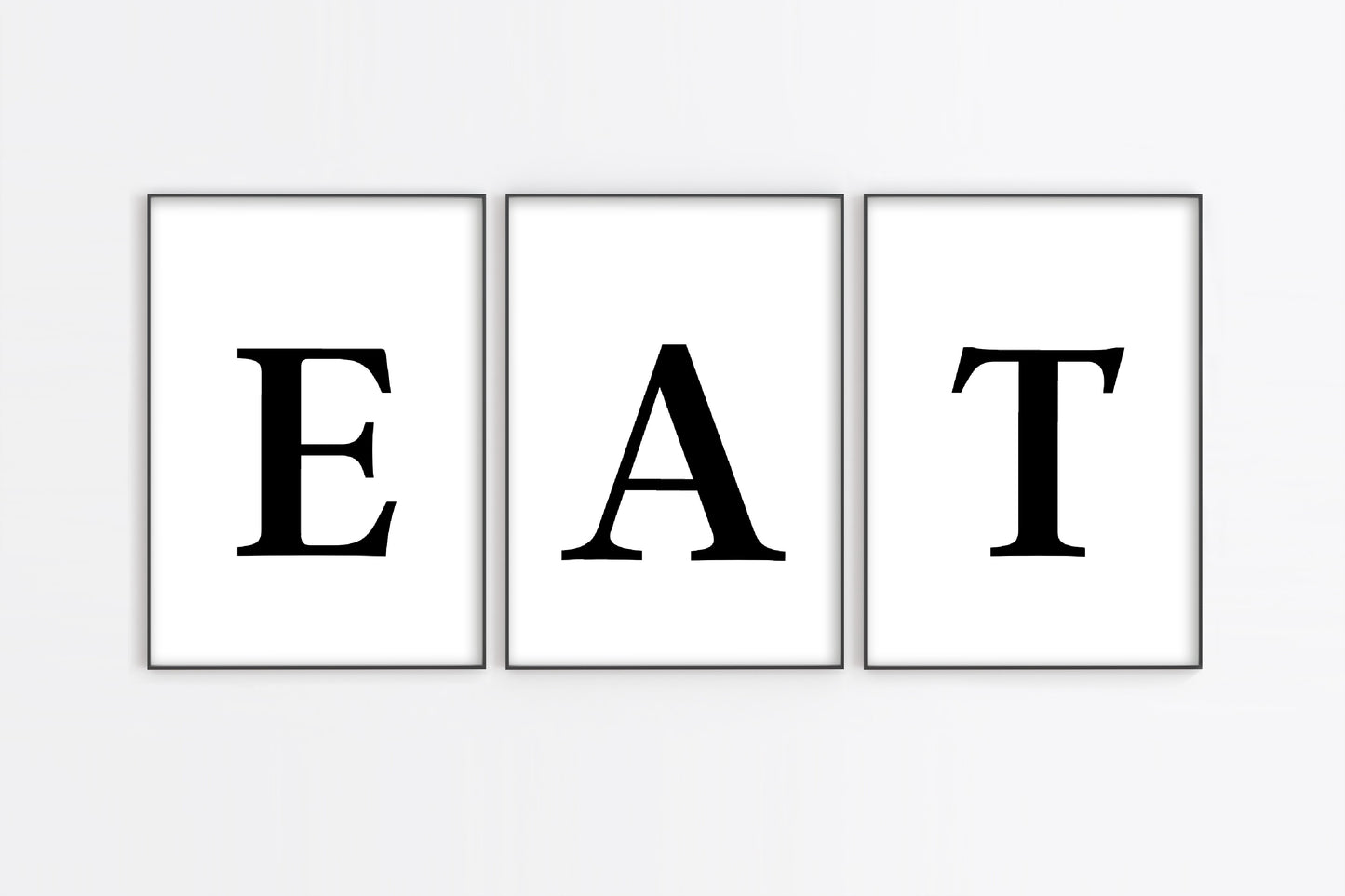 Kitchen Print | E A T Set Of Prints | Quote Print - Dinky Designs