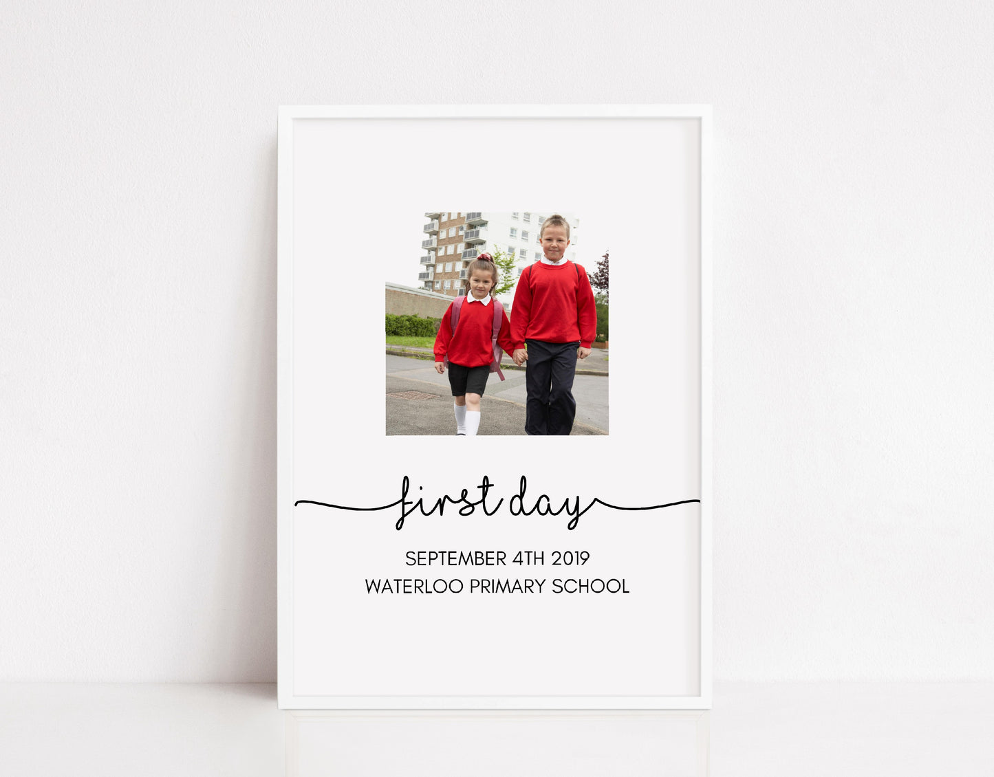 School Print | Personalised First Day At School | Keepsake Gift - Dinky Designs