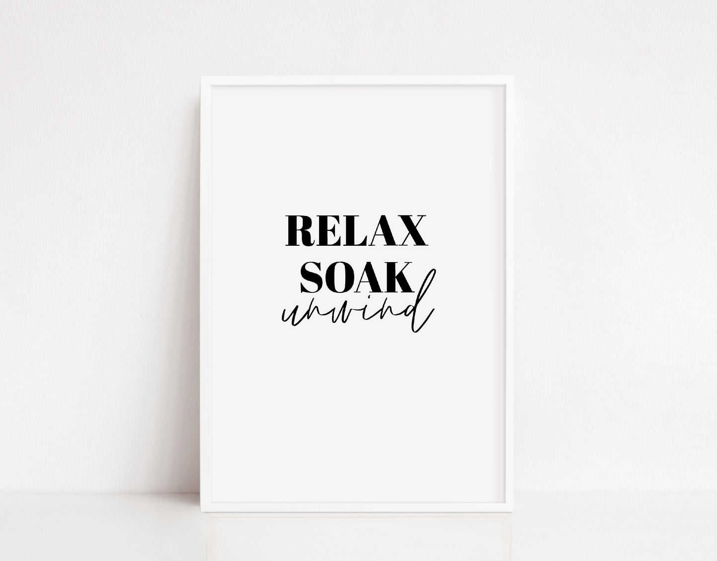 Bathroom Print | Relax, Soak, Unwind | Quote Print | Bathroom Decor - Dinky Designs