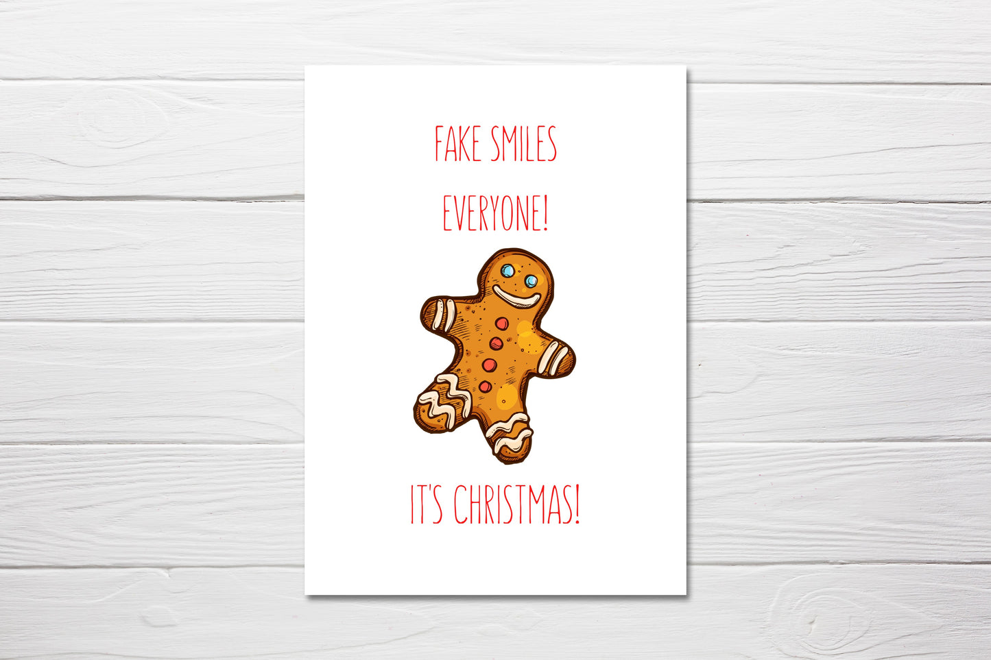 Christmas Card | Fake Smiles Everyone, It's Christmas! | Funny Card - Dinky Designs
