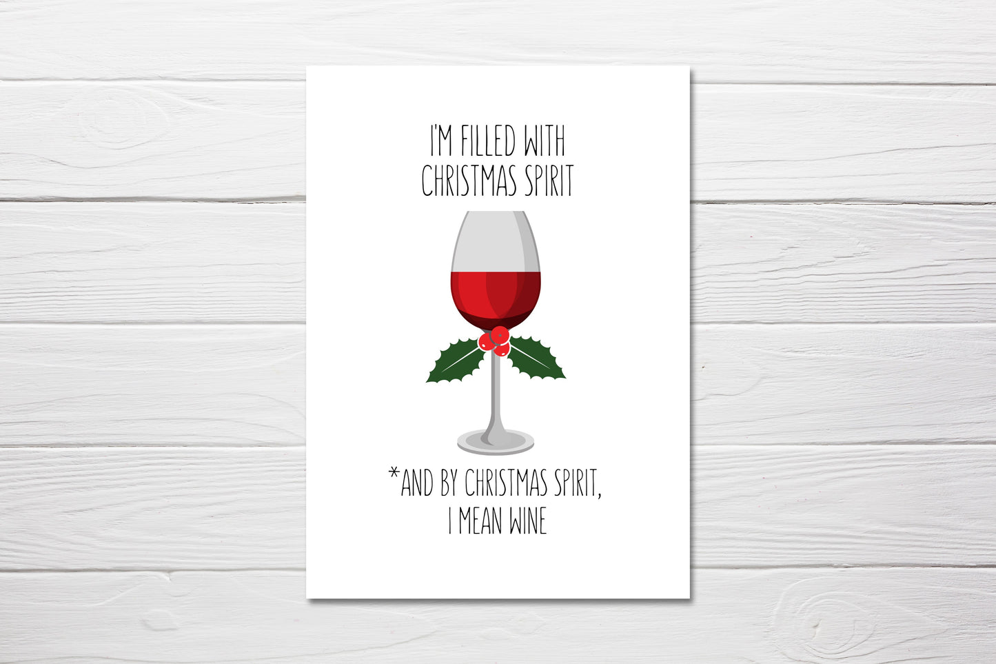 Christmas Card | Filled With Christmas Spirit | Funny Card