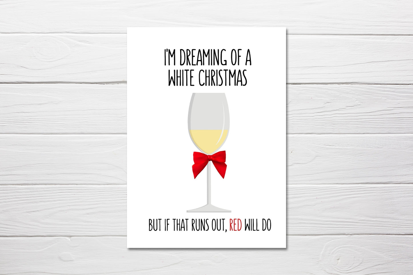 Christmas Card | I'm Dreaming Of A White Christmas | Funny Card | Joke Card - Dinky Designs