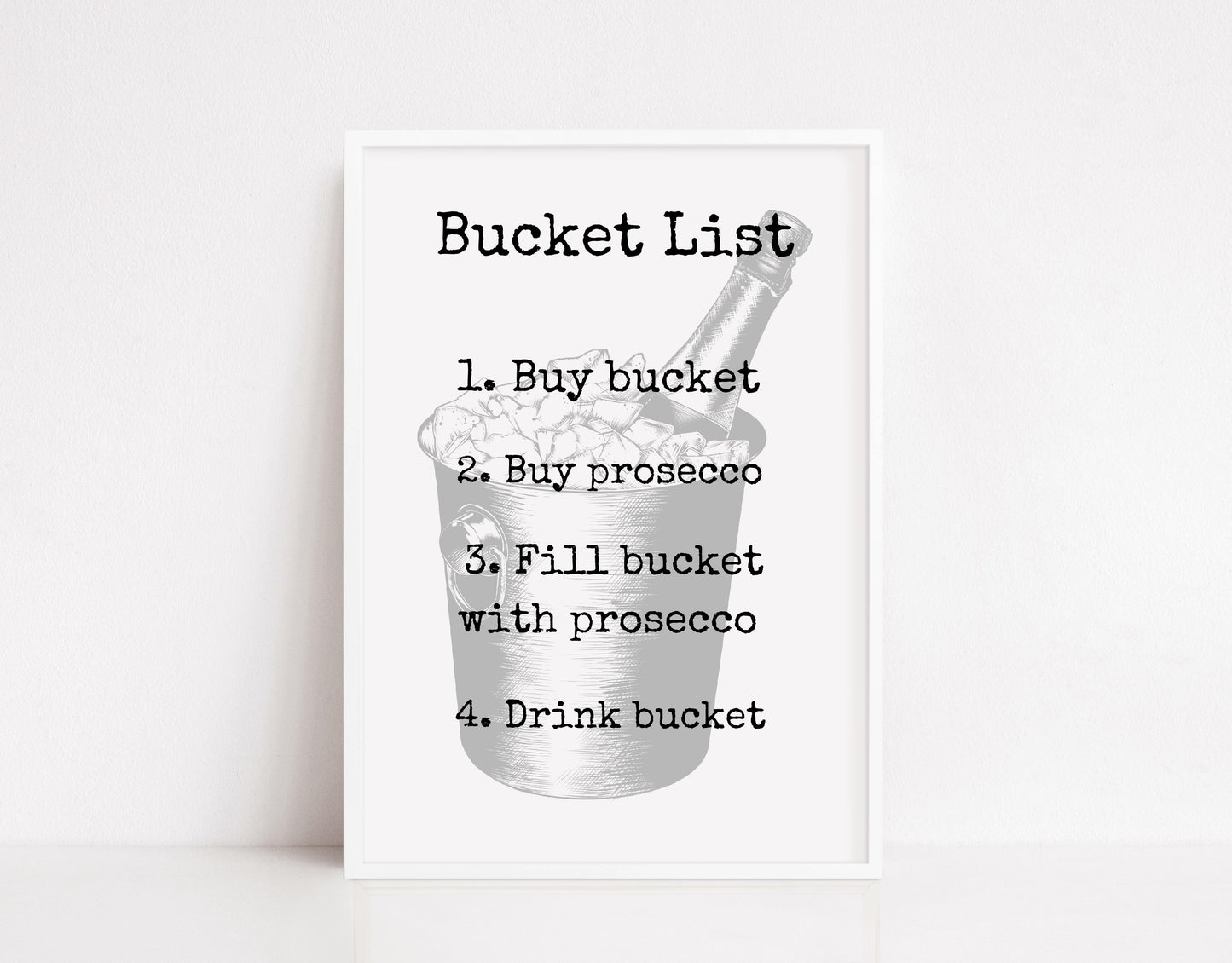 Quote Print | Prosecco Bucket List | Funny Print | Gift