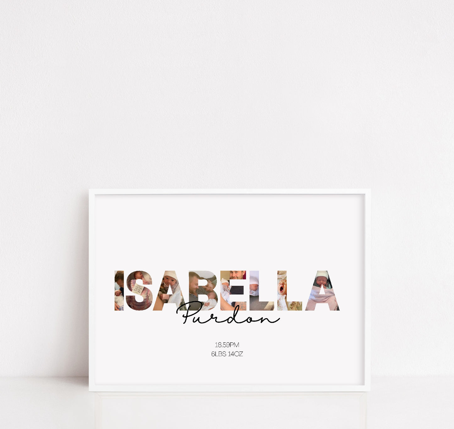 Newborn Baby Print | Baby Name Image | New Baby Gift