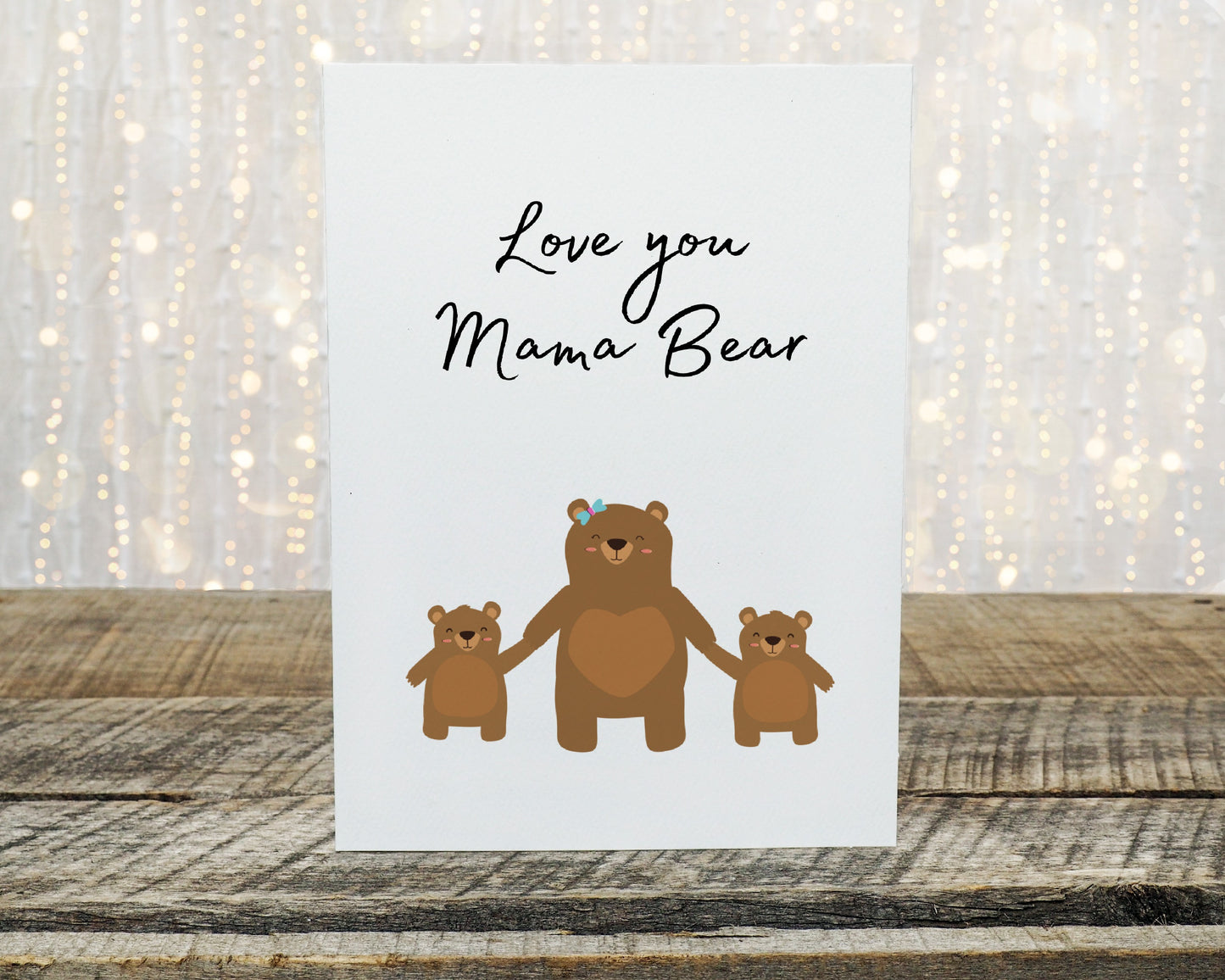 Mothers Day Card | Love You Mama Bear | Cute Card